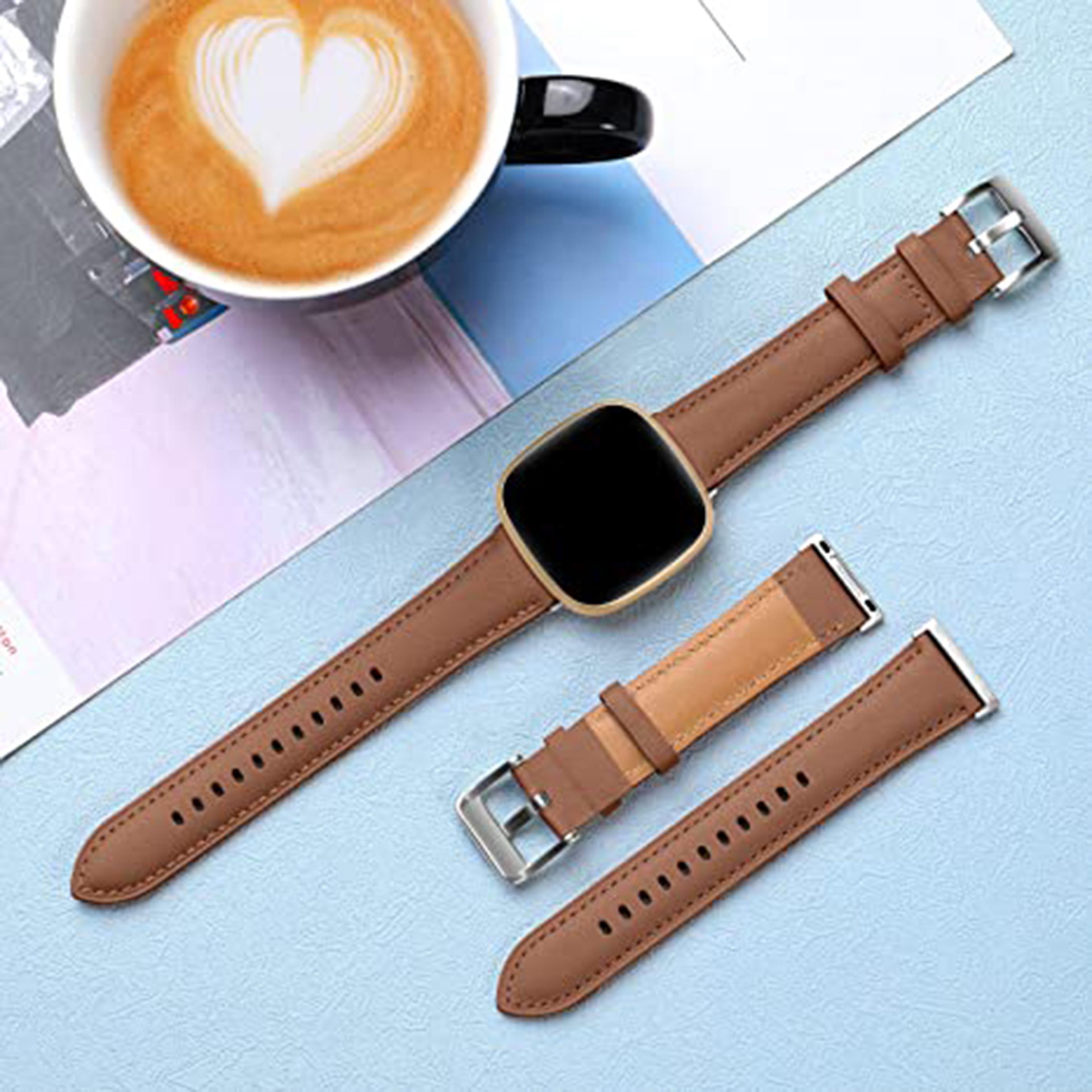 Premium Genuine Leather Fitbit Versa Band Replacement Strap For Versa 8