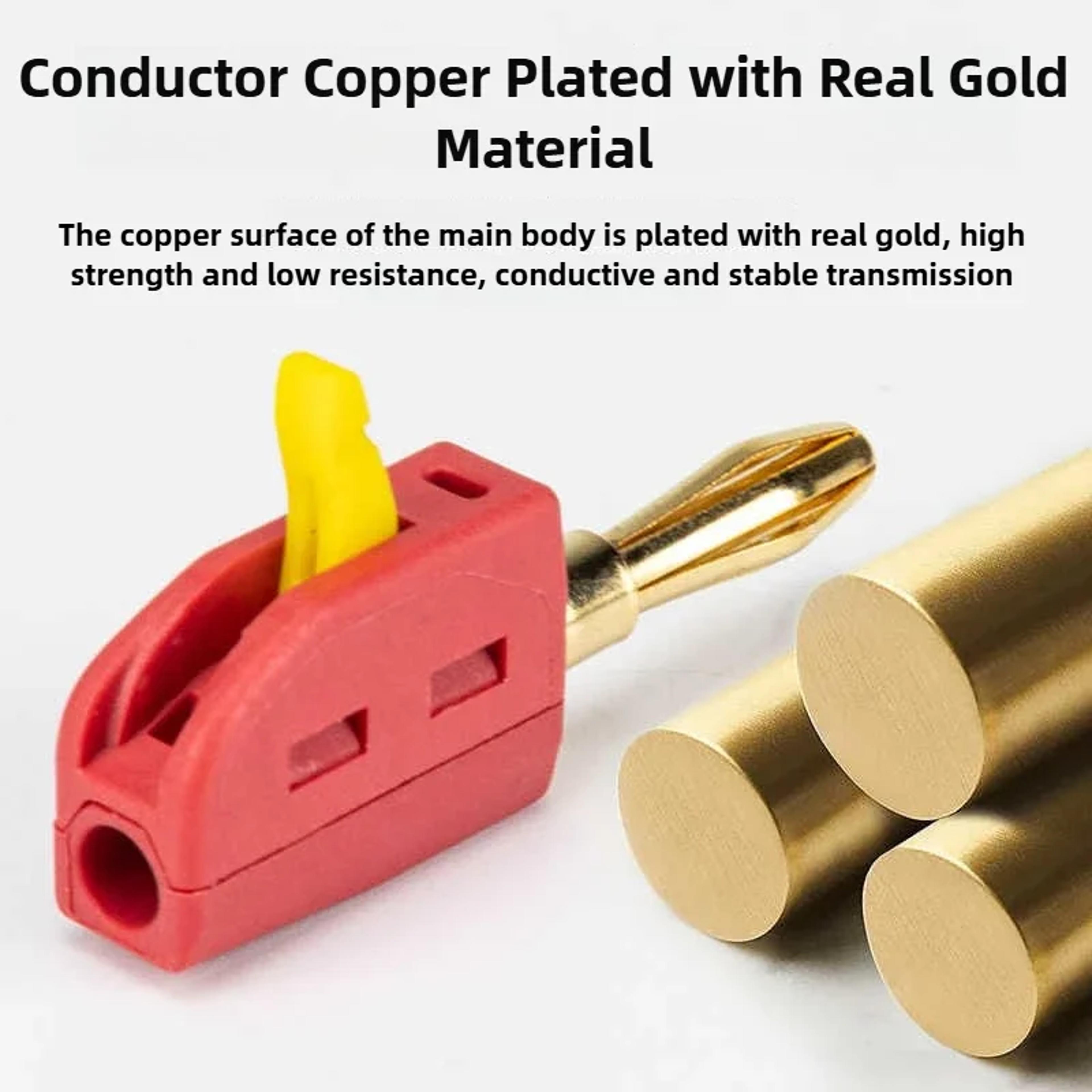 Banana Plug Connectors Gold Plated Quick Connect Electrical Test Plugs 5