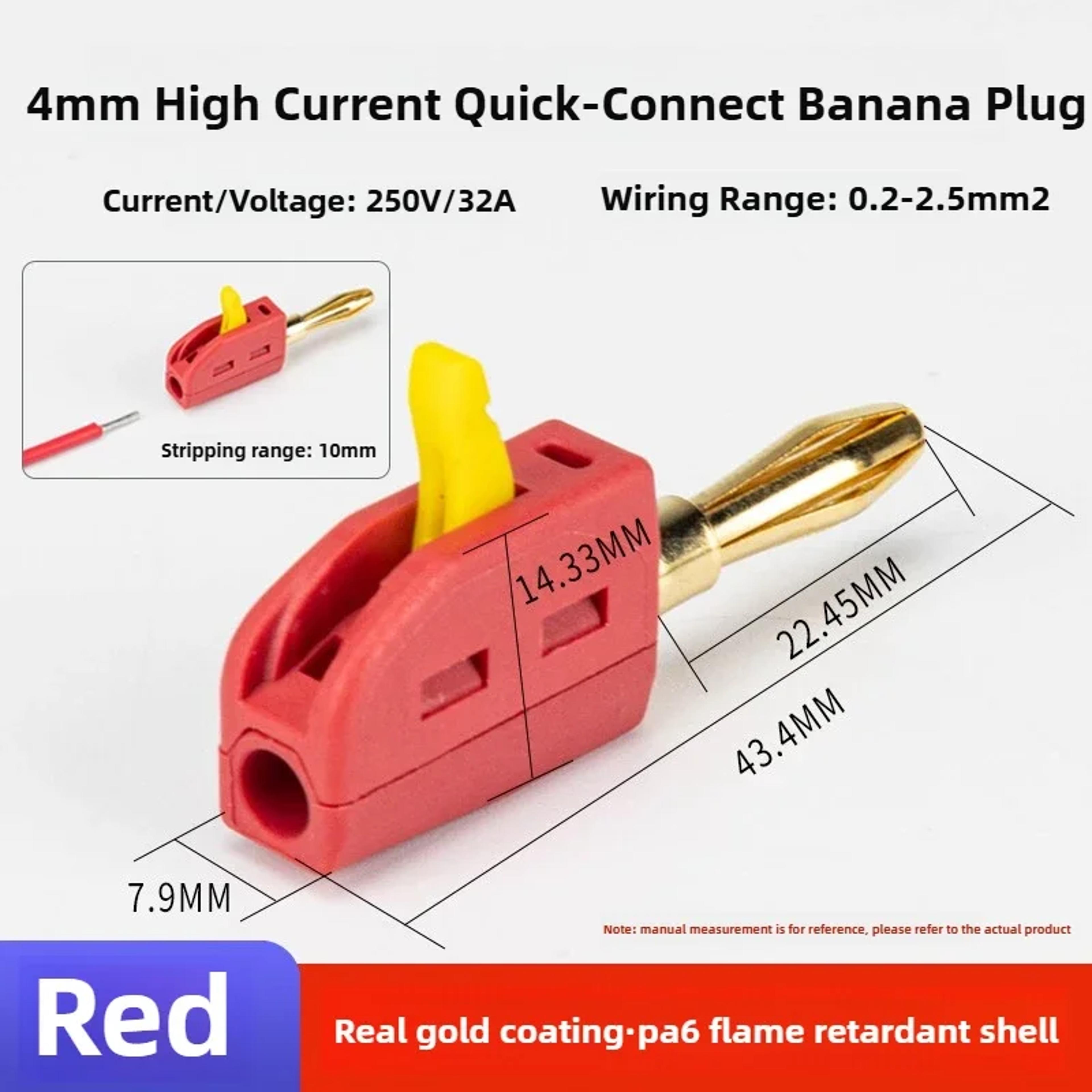 Banana Plug Connectors Gold Plated Quick Connect Electrical Test Plugs 7