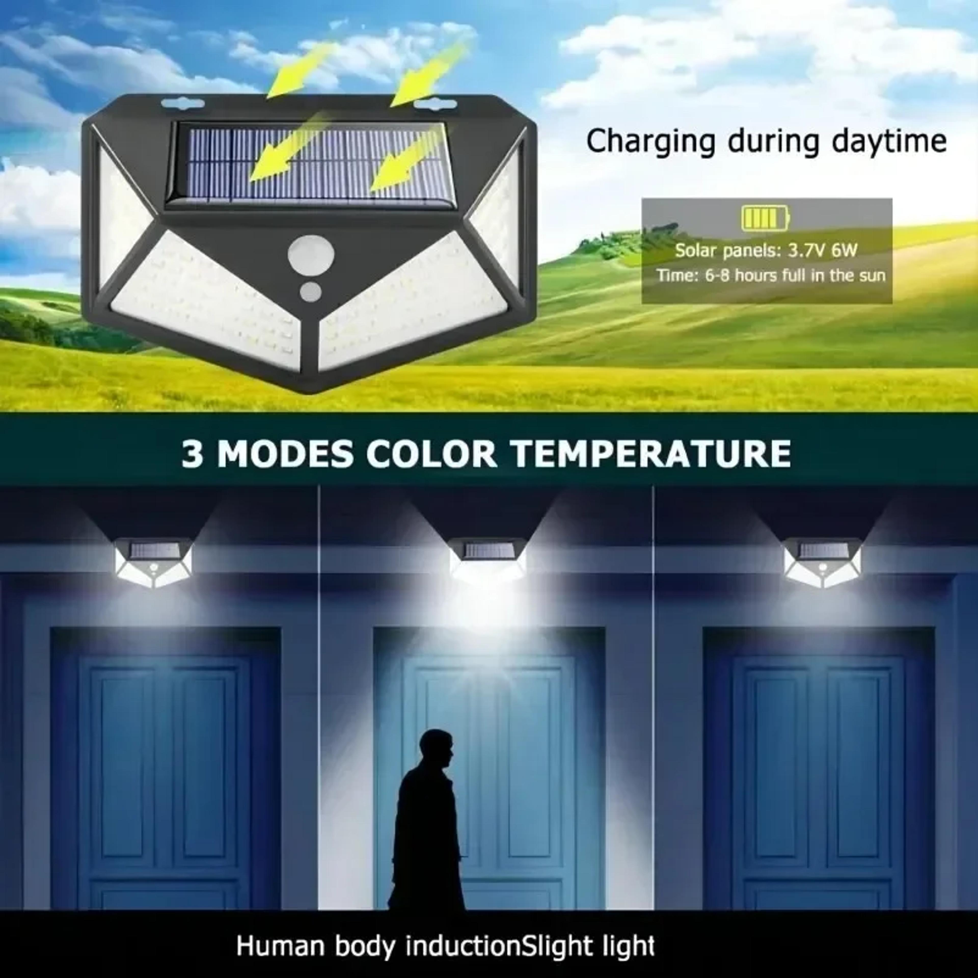 Solar Motion Sensor Light Waterproof Outdoor Garden Spotlight 6
