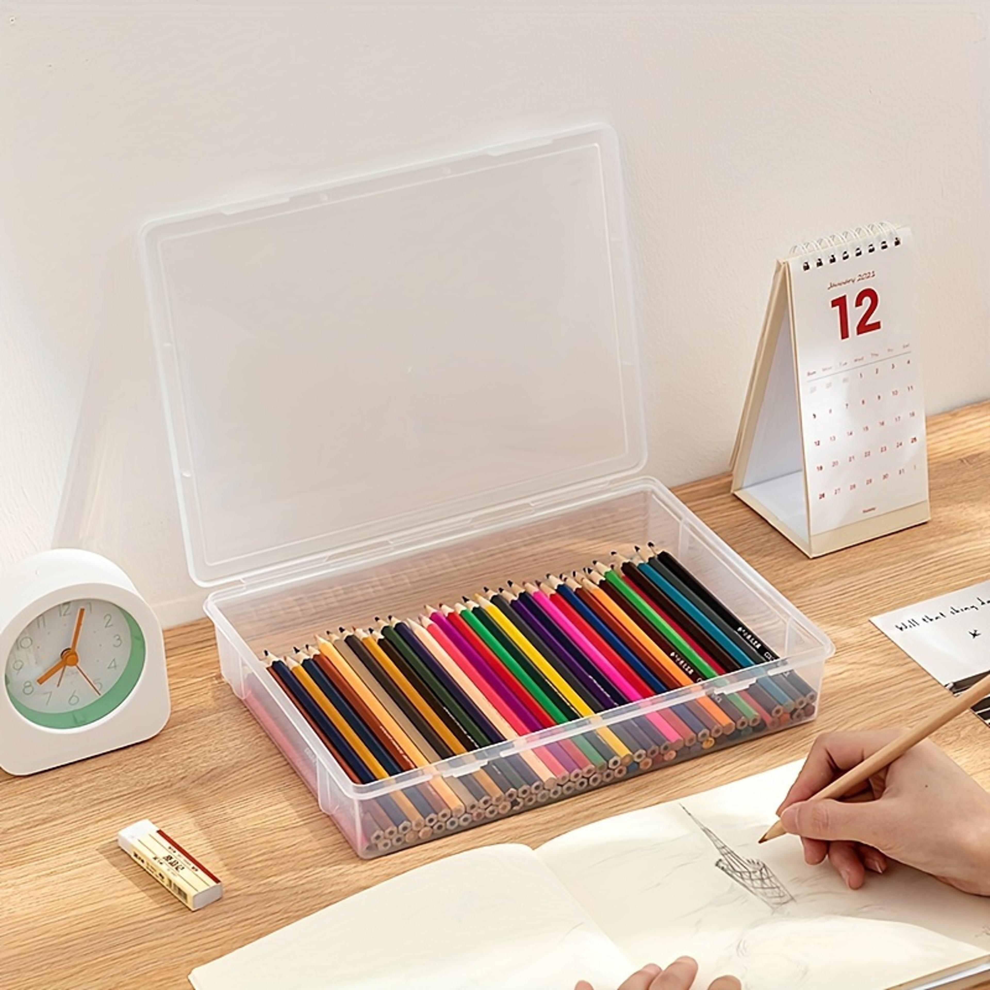 Large Capacity Transparent Pencil Case Art Supply Storage Box 3