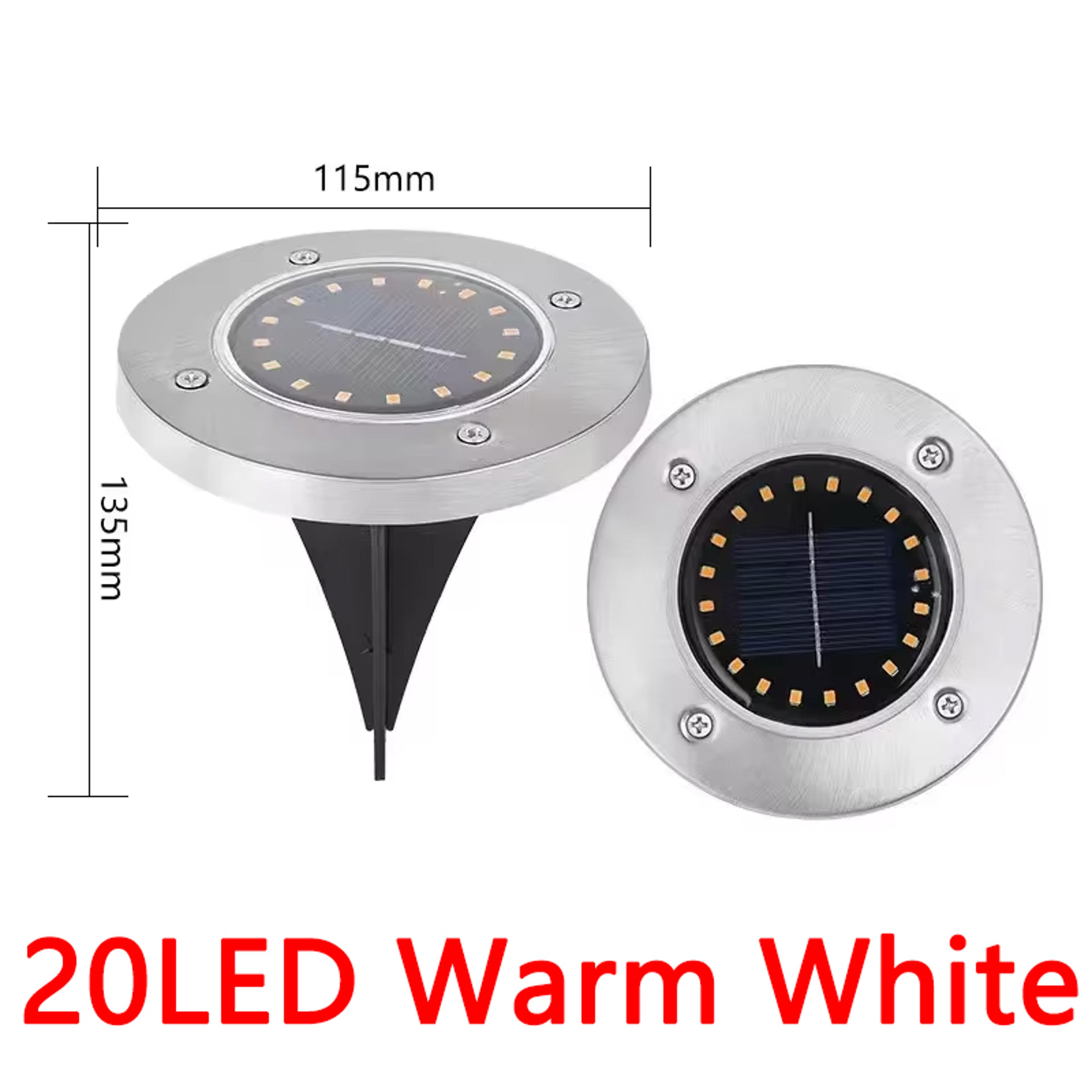 Solar Ground Lights Waterproof LED Disk Pathway Lights For Garden Lawn Yard 6