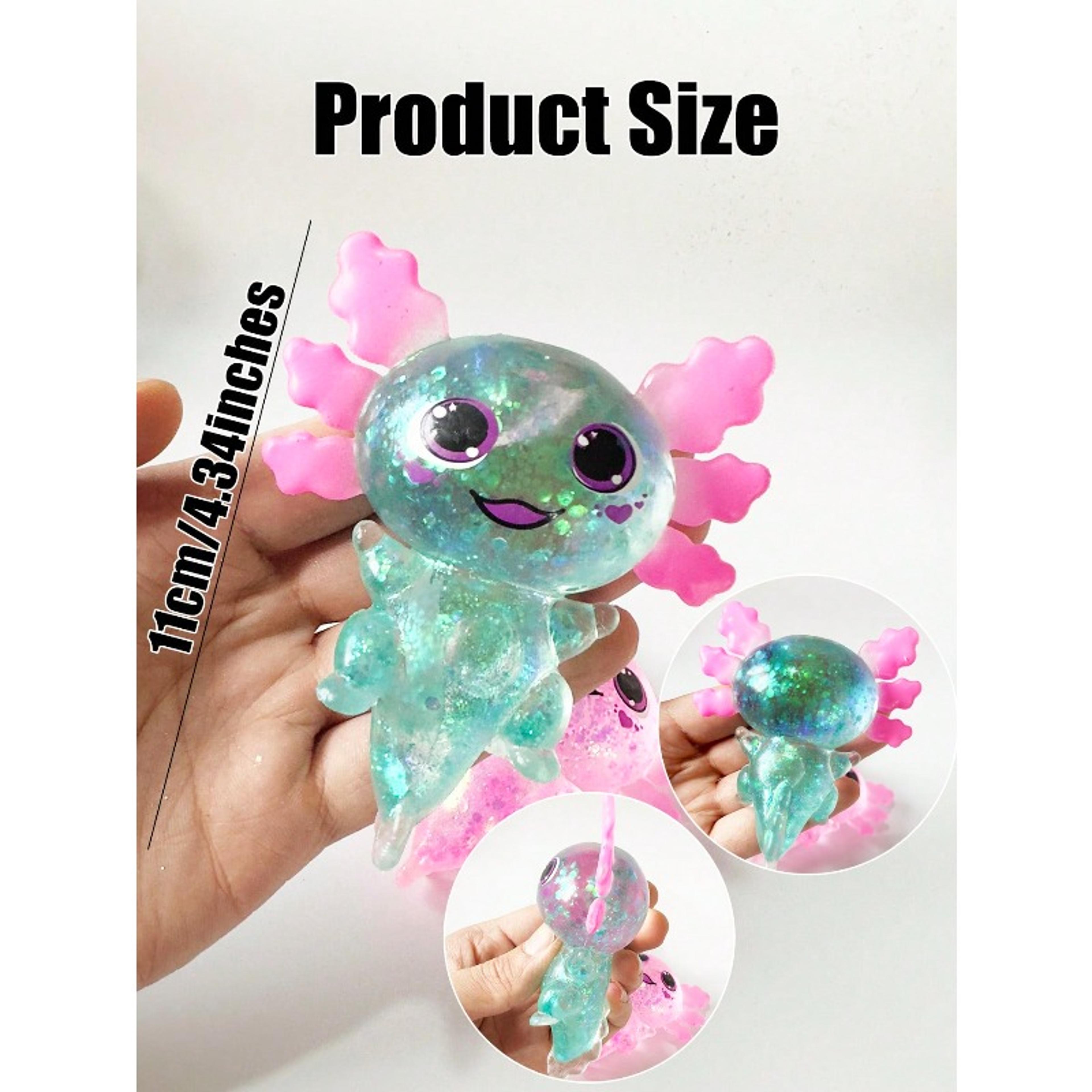 glitter axolotl squishy slow rising stress relief fidget toy