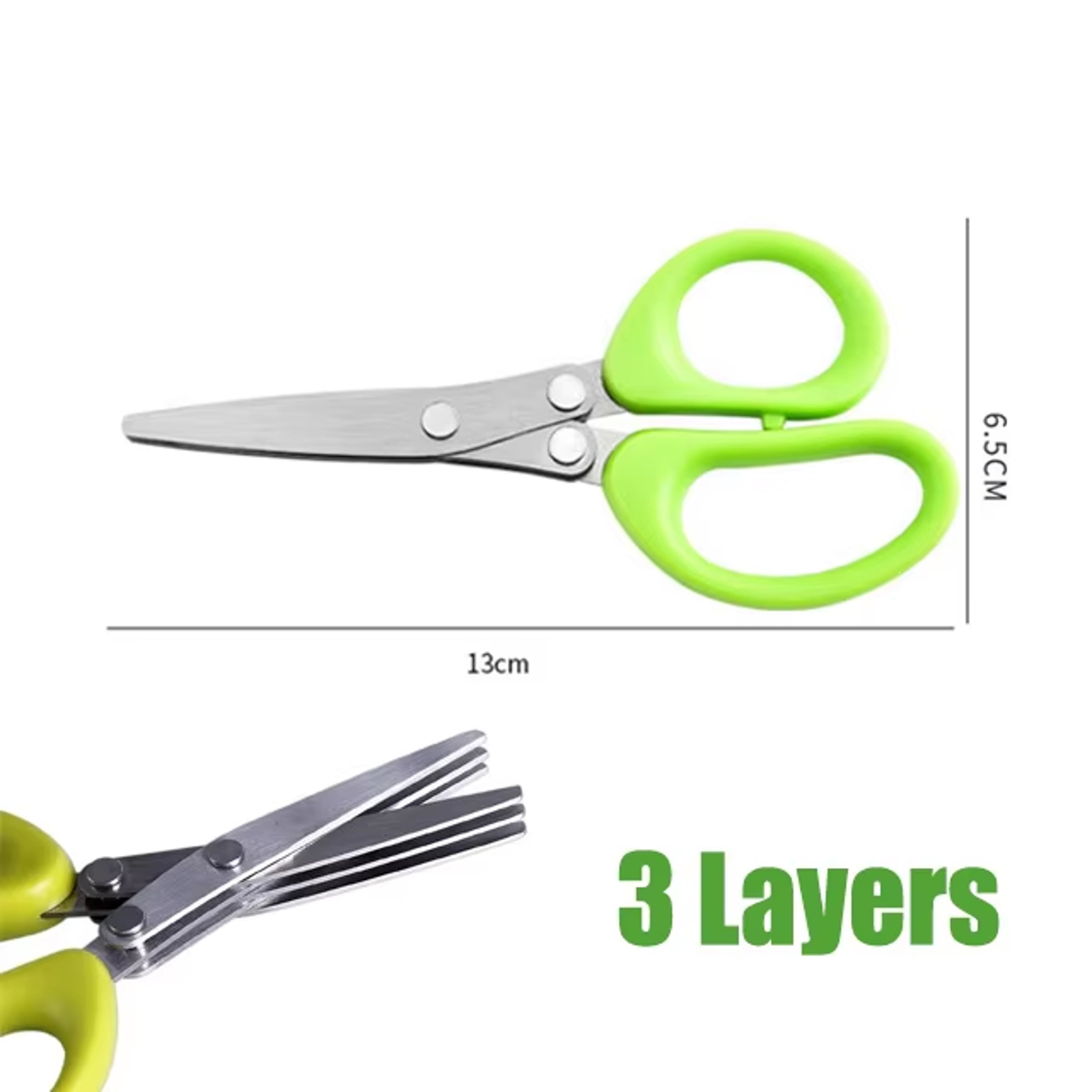 Blade Herb Scissors Stainless Steel Kitchen  Scallion Cutter 6