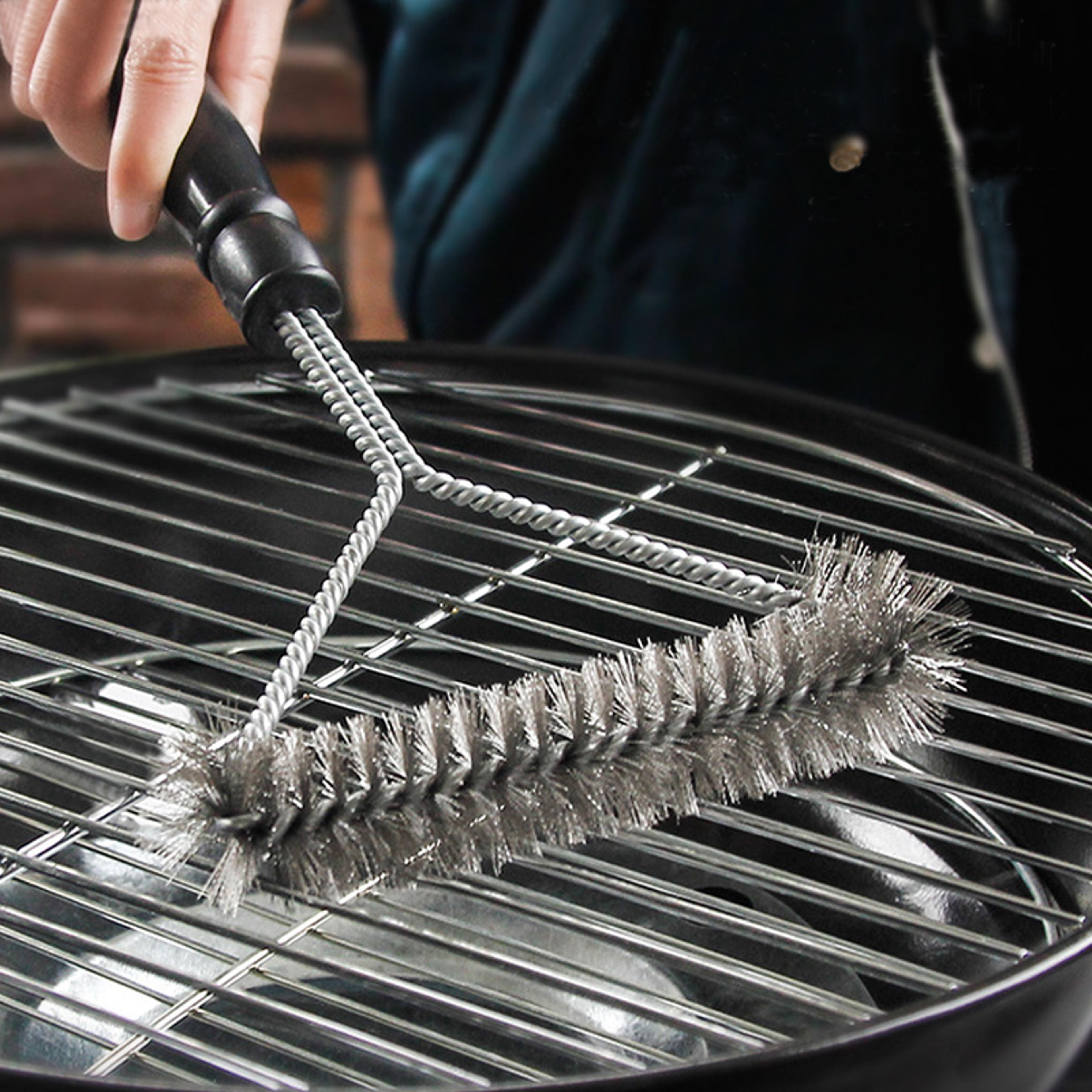 heavy duty bbq grill cleaning brush stainless steel wire grate cleaner