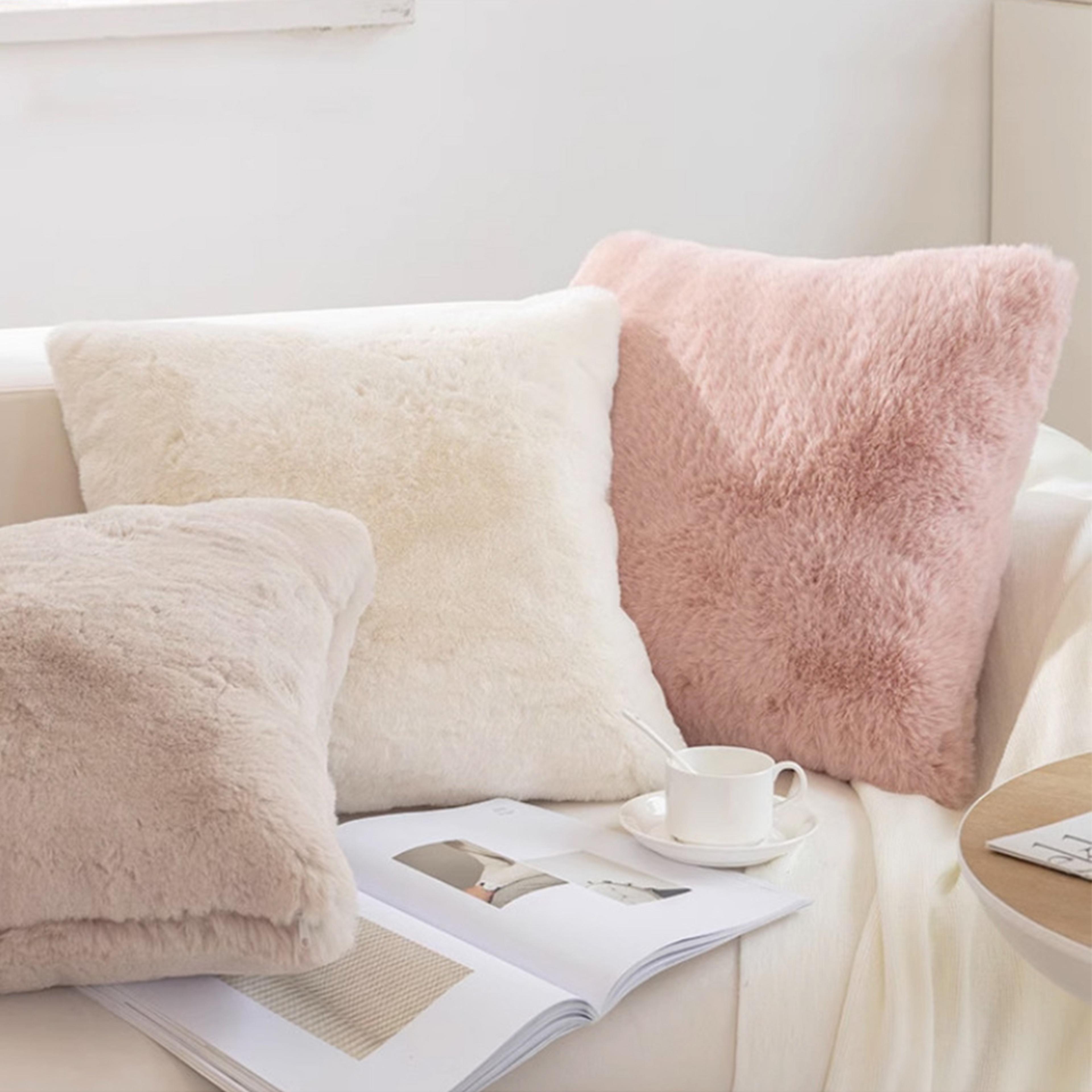 luxury faux fur pillow cover ultra soft plush decorative cushion case