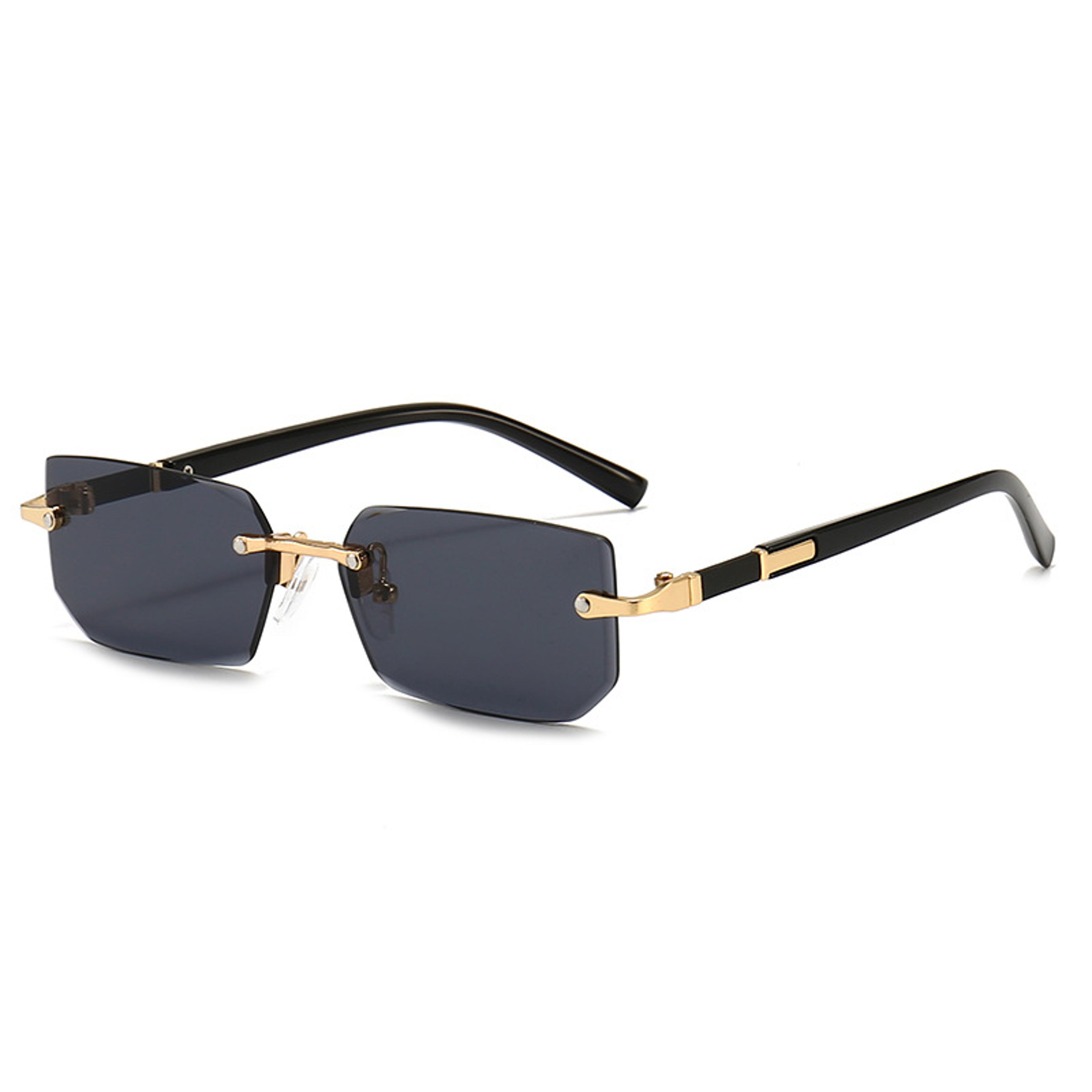 rimless rectangle sunglasses small square fashion shades for women and men