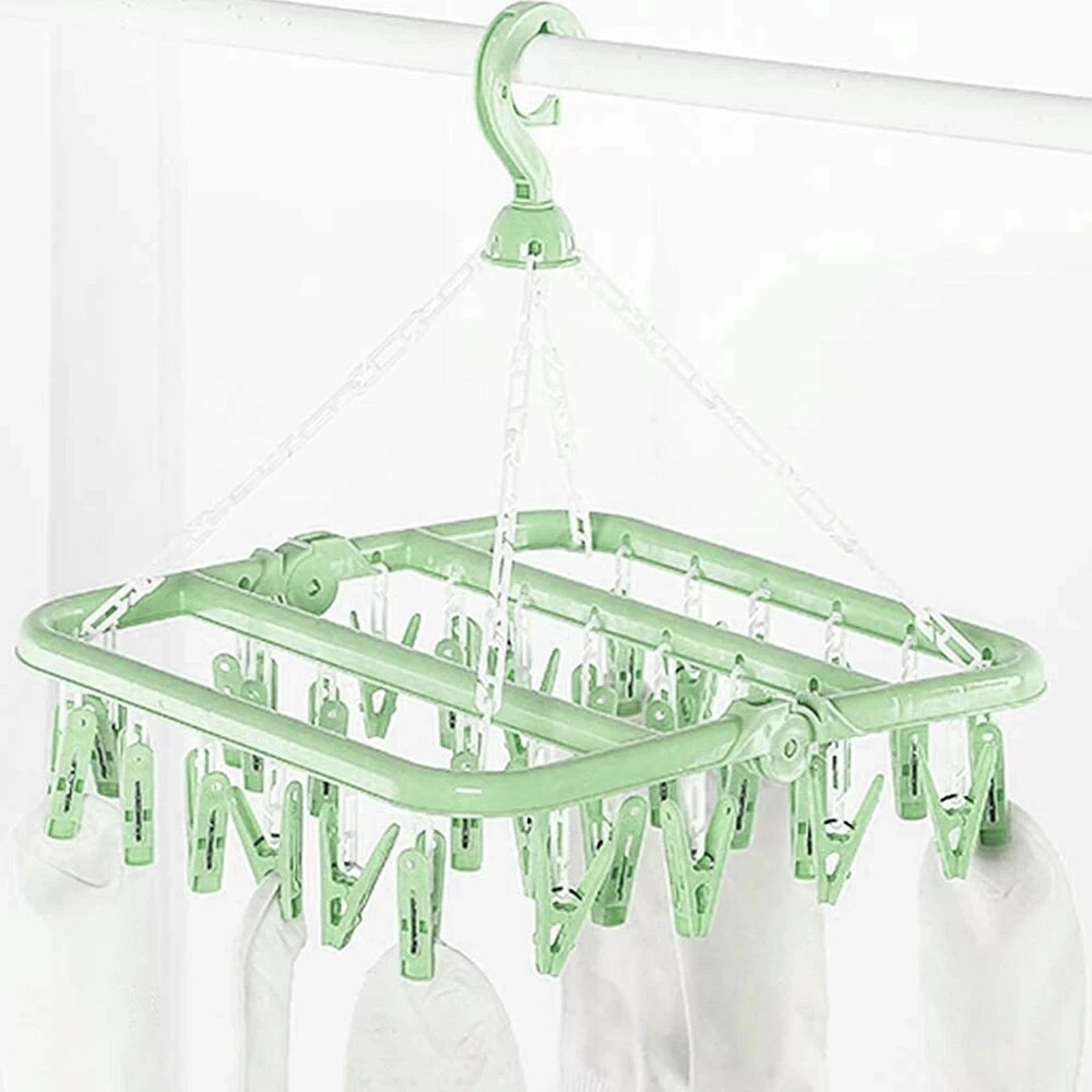 Clip Foldable Clothes Drying Hanger Space Saving Laundry Rack 4