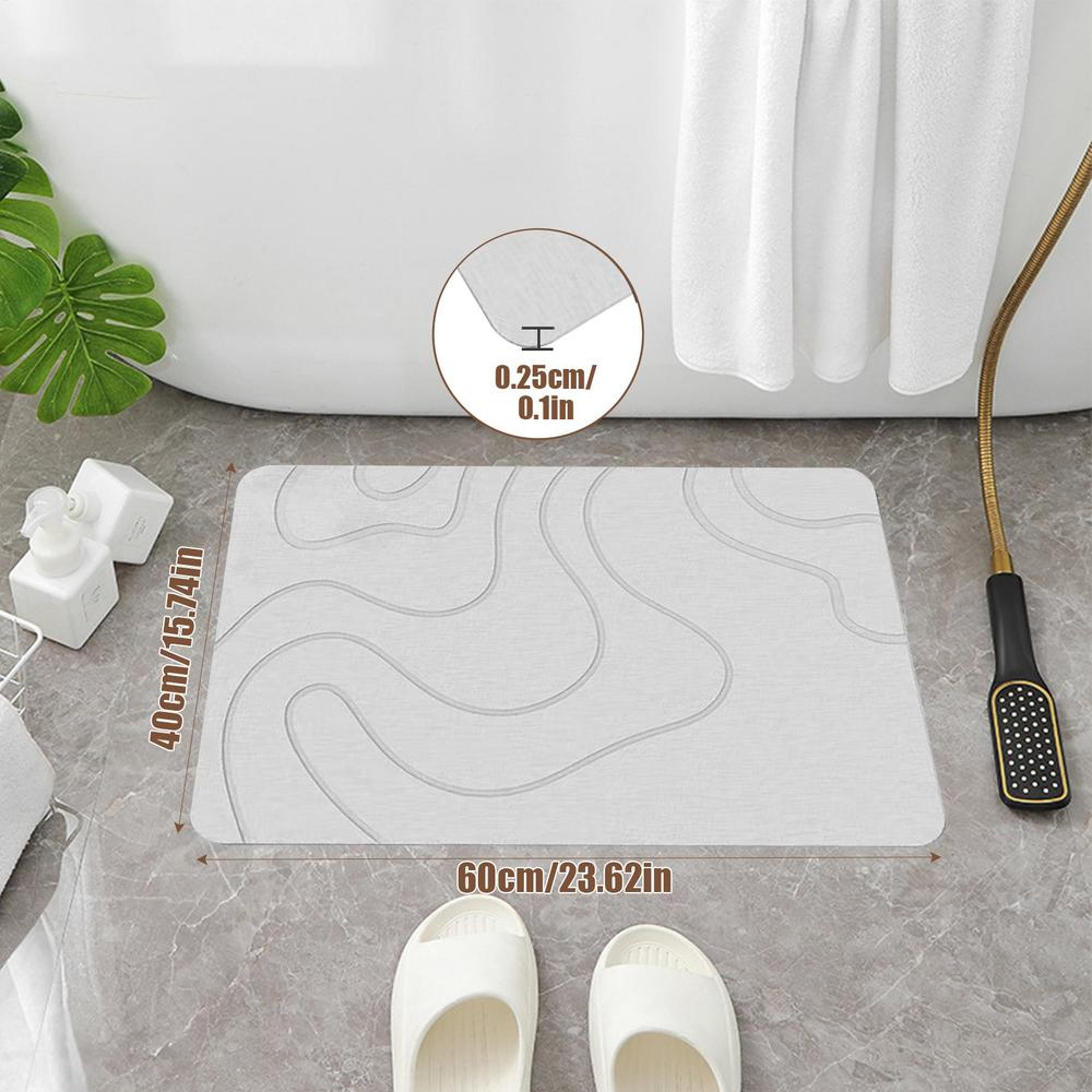 Quick Dry Diatomite Bath Mat Absorbent Non Slip Soft Shower Mat 6