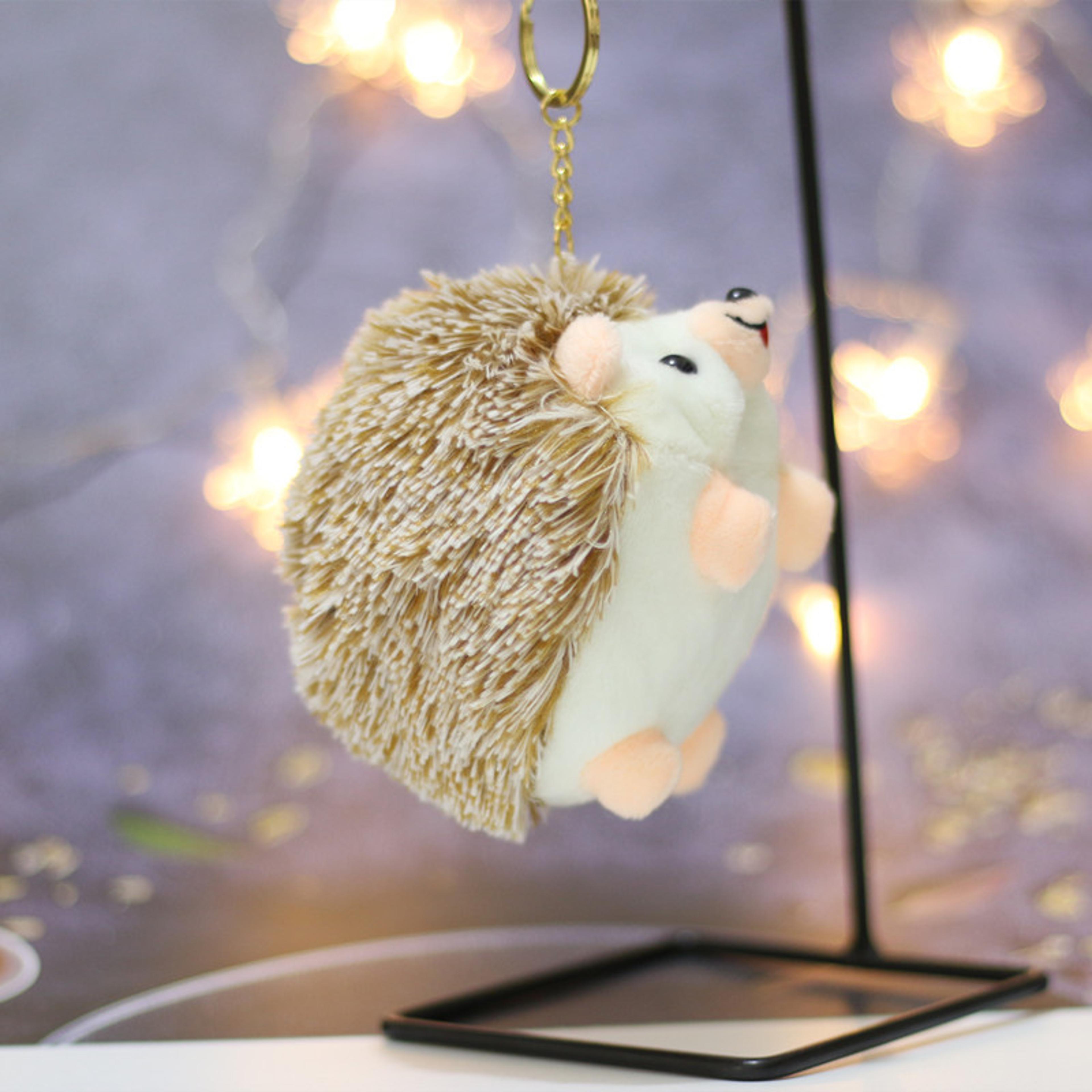 Cute Plush Hedgehog Keychain Soft Stuffed Animal Backpack Charm 8