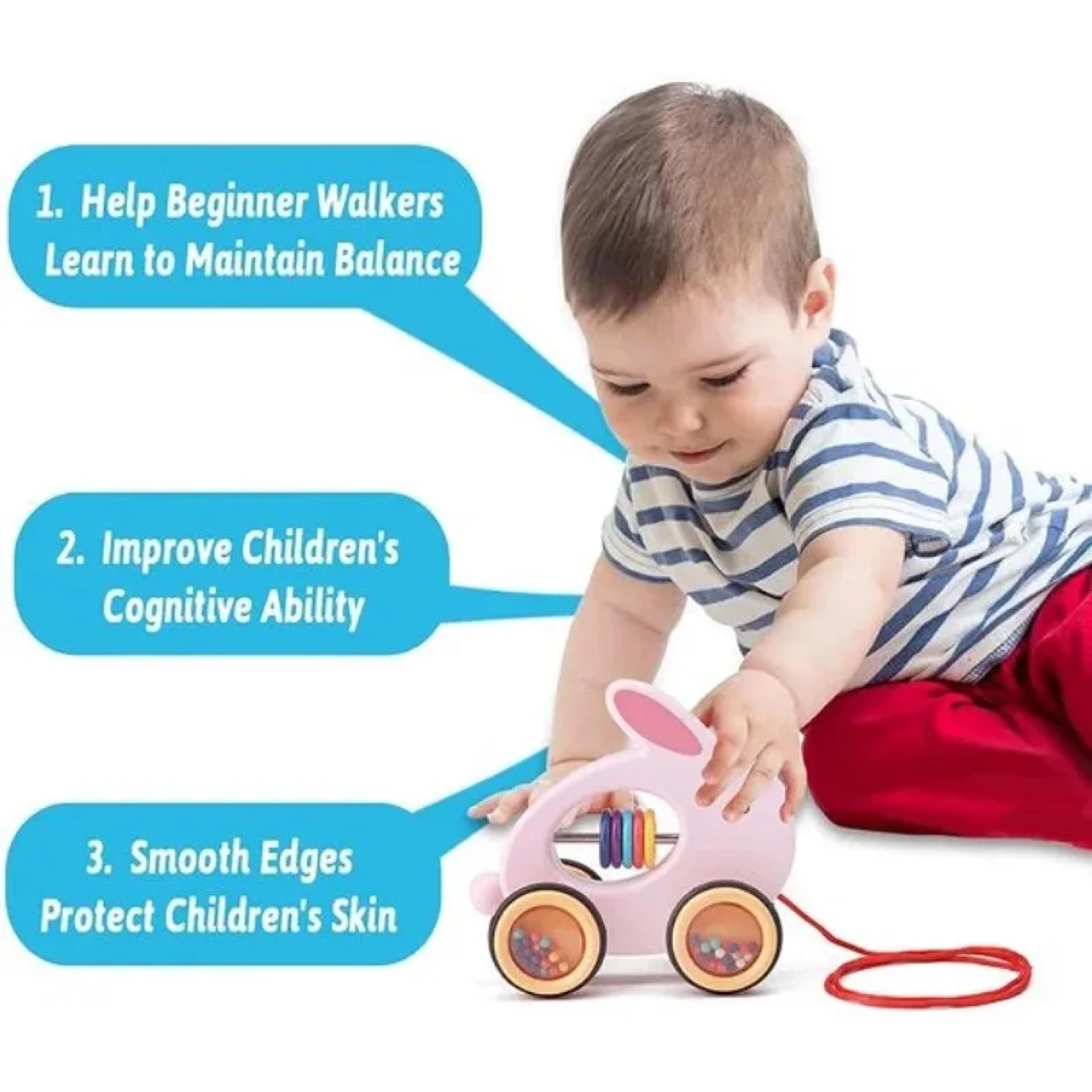 Cartoon Animal Pull Along Toy Educational Walking Toy For Toddlers 5