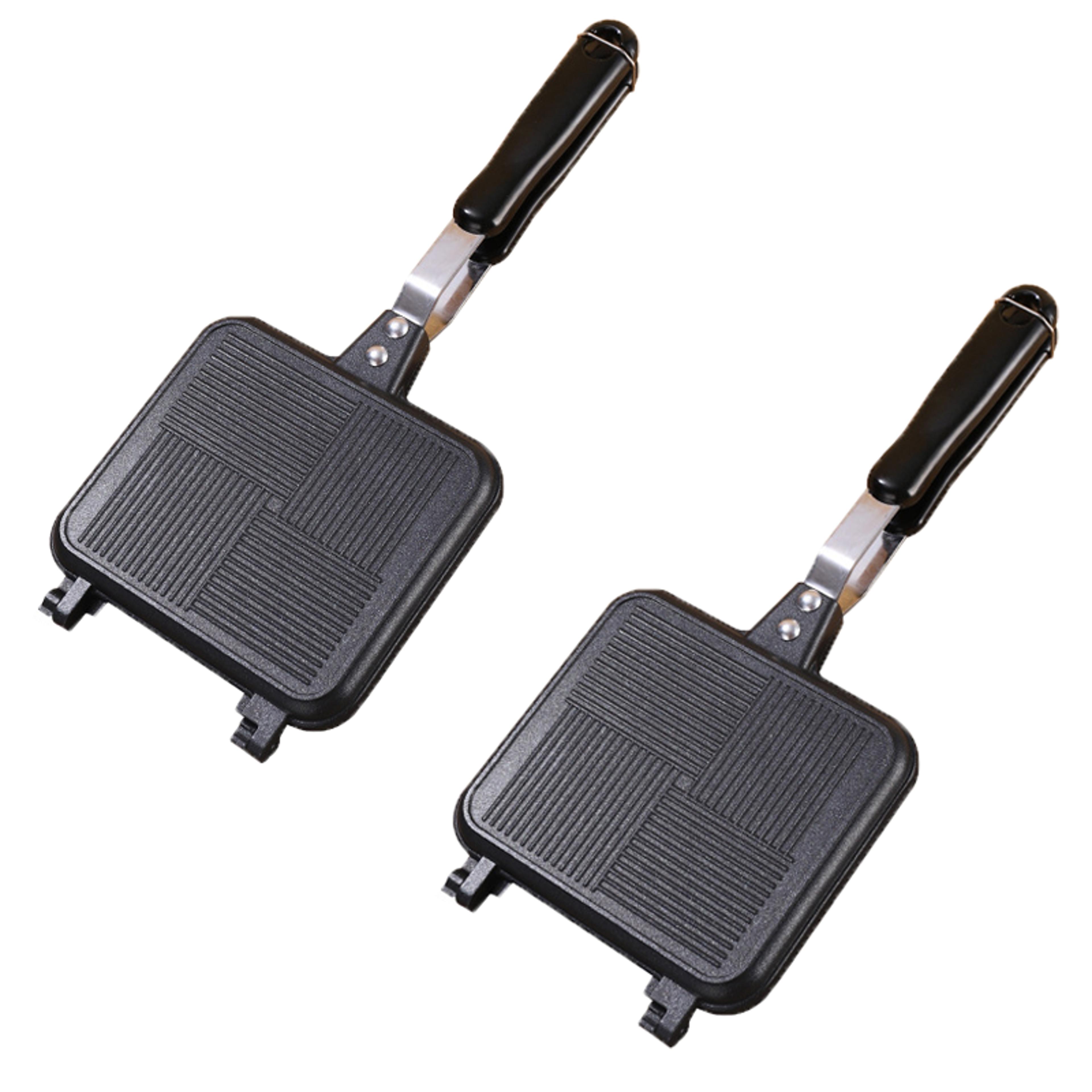 Double Sided Non Stick Sandwich Maker Stovetop Breakfast Grill Pan 7