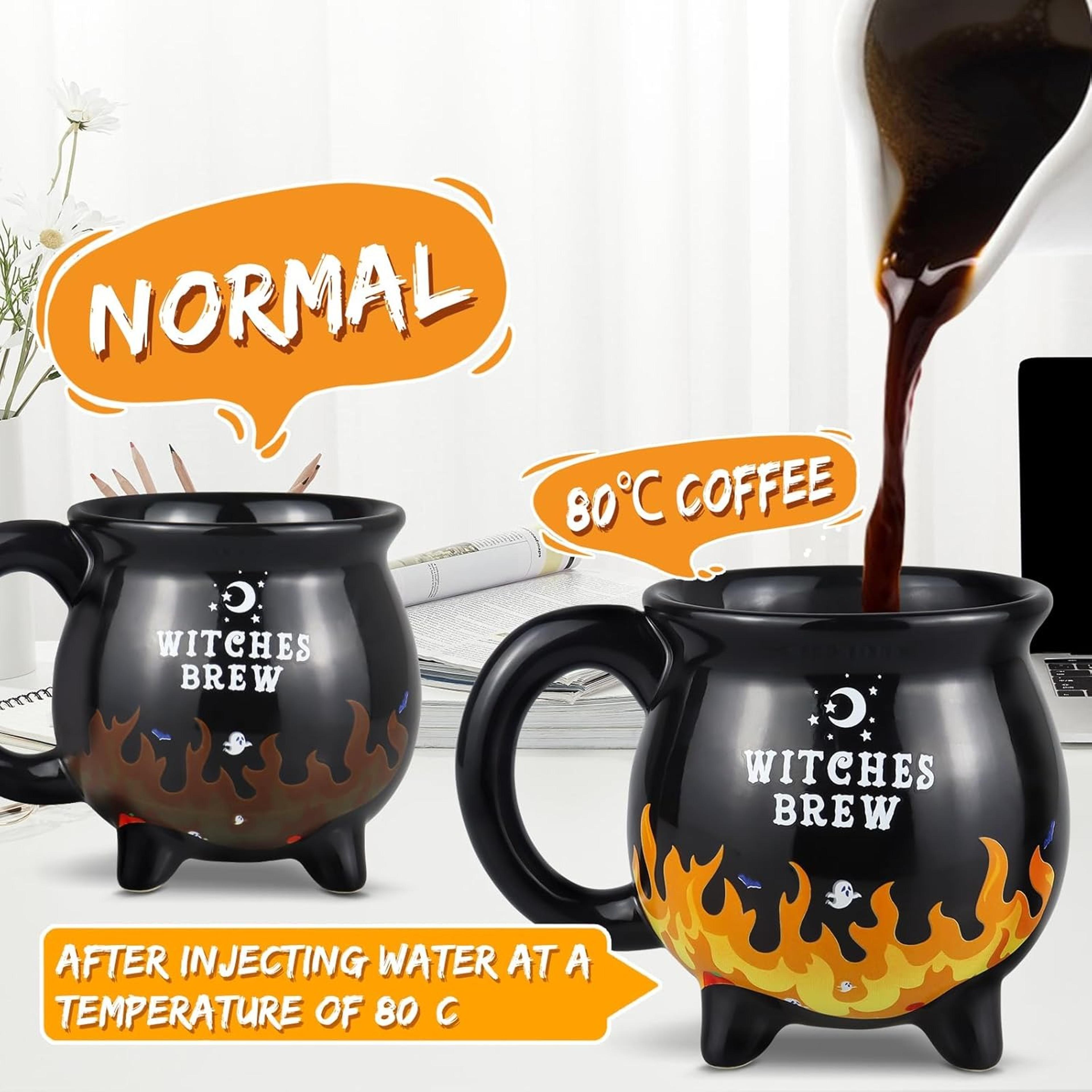 Witches Brew Color Changing Ceramic Cauldron Mug Heat Sensitive Halloween Cup 3