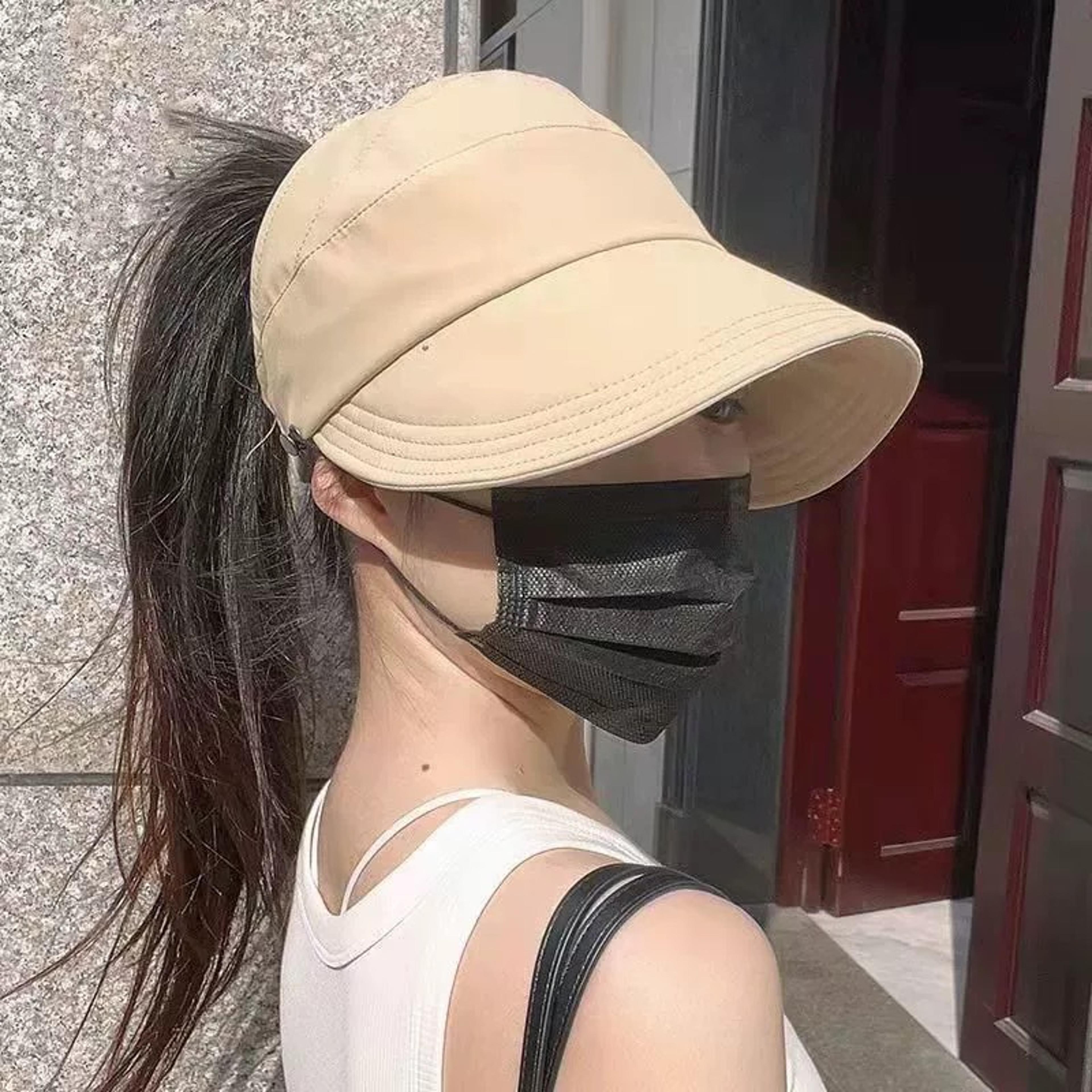 Womens Quick Dry Sun Visor Hat With Mask Holder For Outdoor Summer Protection 2