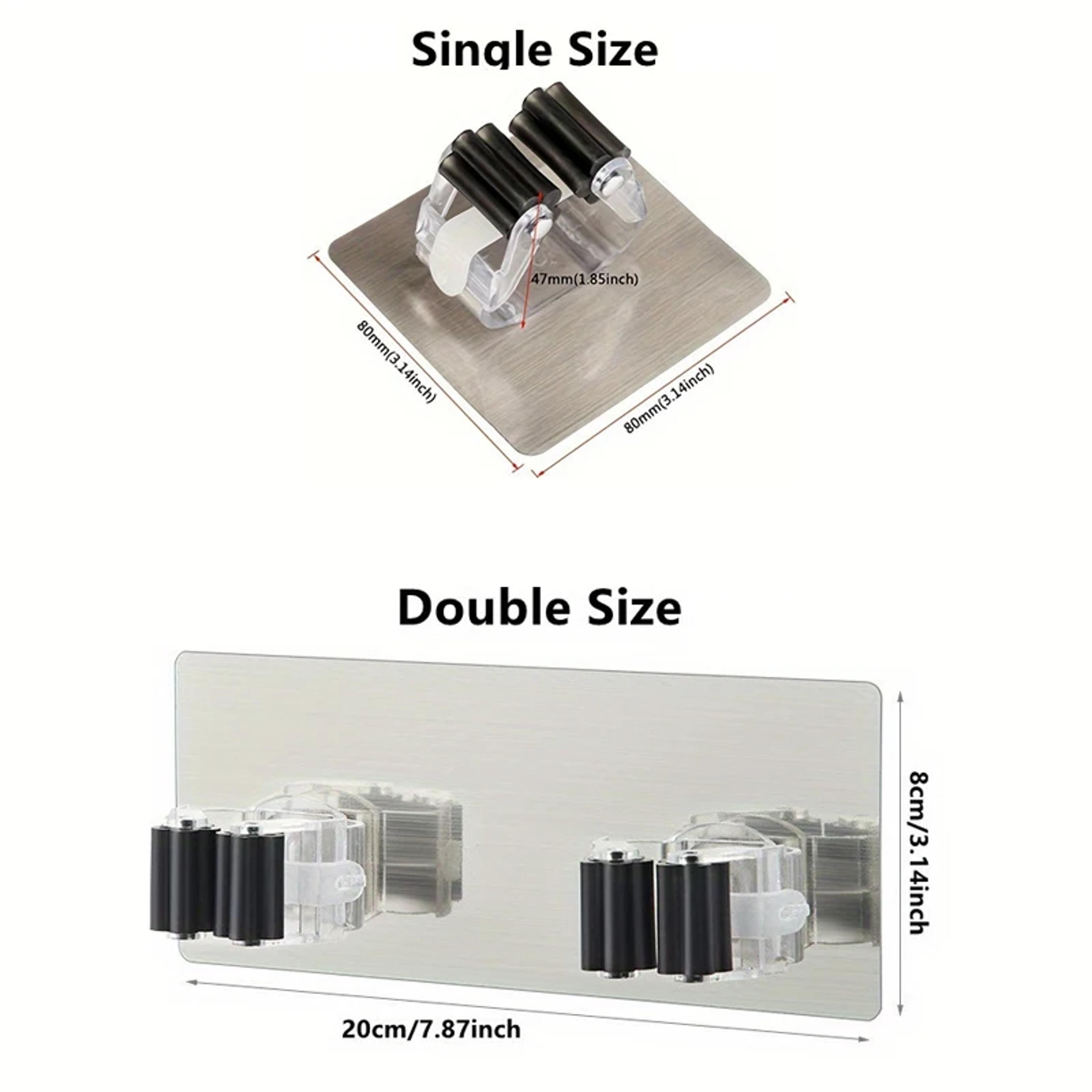 Adhesive Mop Holder Wall Mounted No Drill Broom Organizer 4