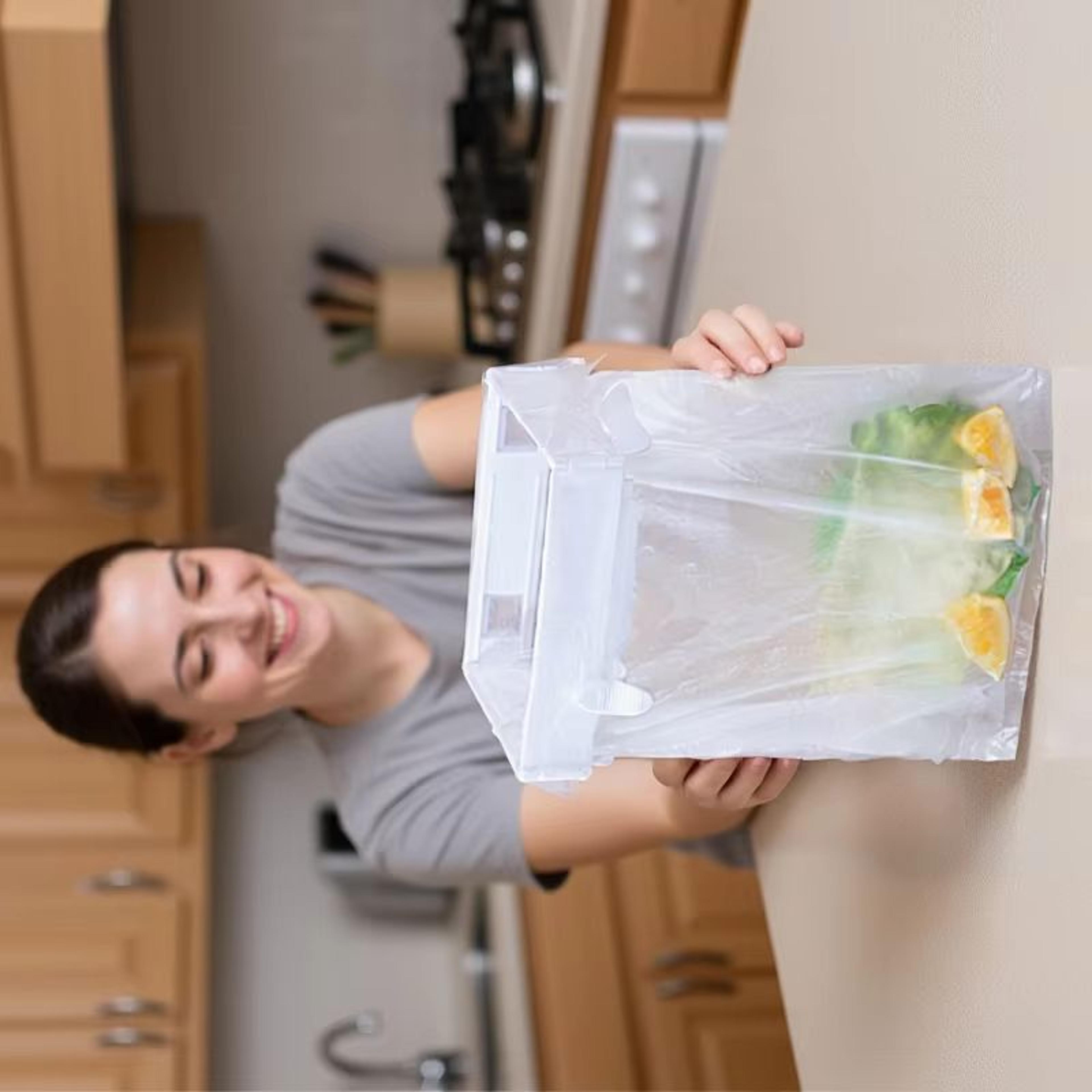 Foldable Hanging Trash Bag Holder Space Saving Kitchen Cabinet Garbage Bag Rack 1