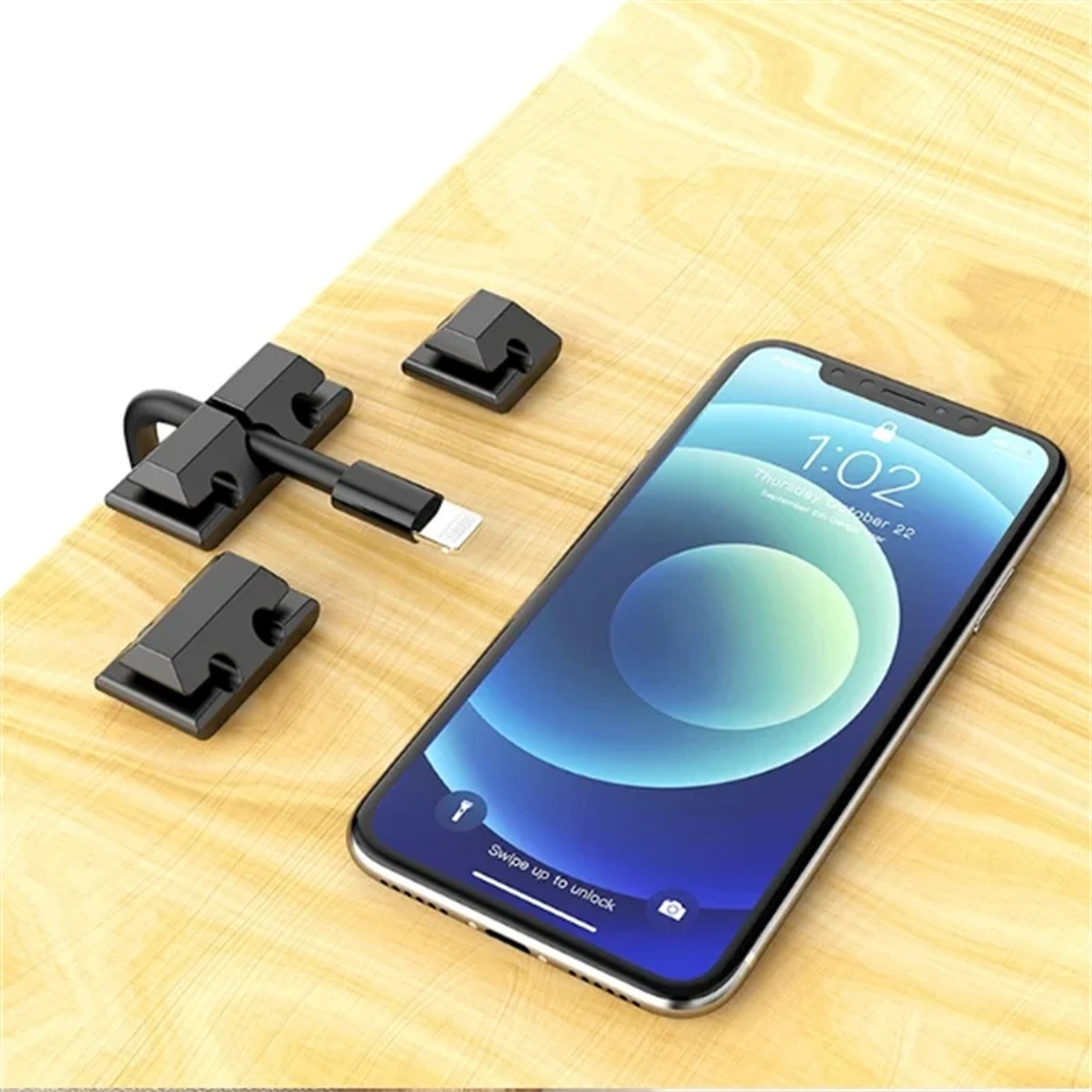 Silicone Desktop Cable Organizer Self Adhesive Cord Holder For Easy Cable Management 5