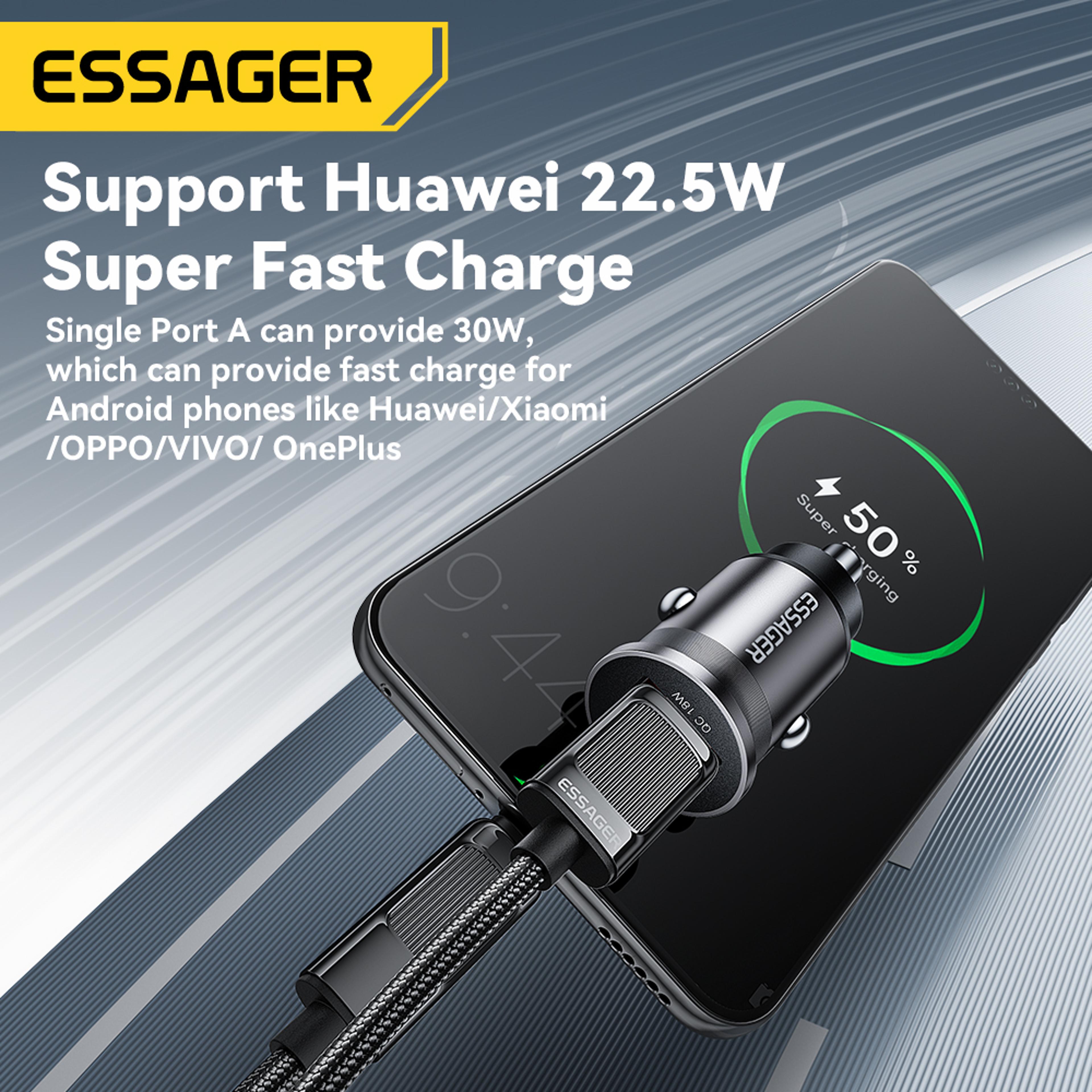Mini USBC Car Charger With USB Port And Fast Charging Support 1