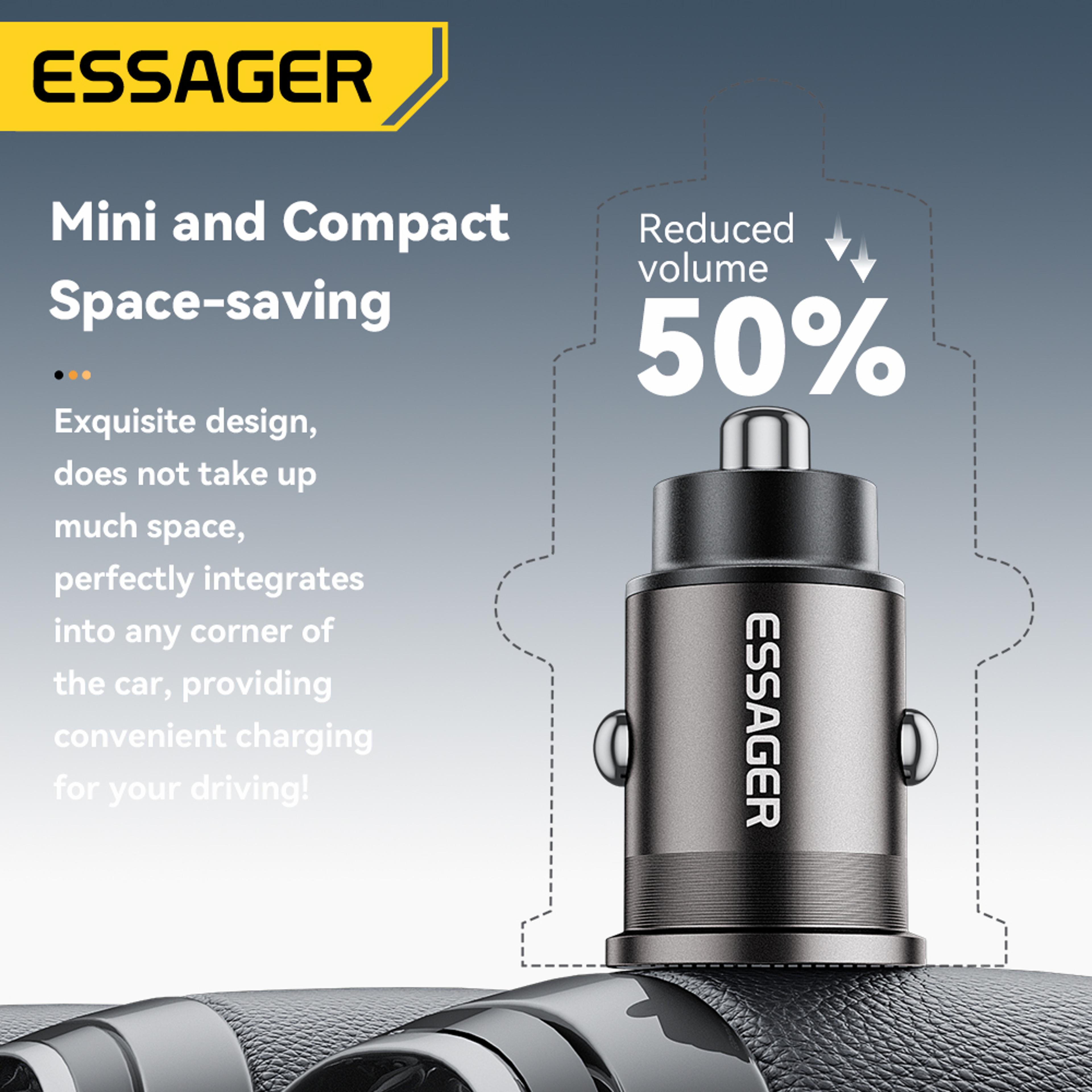 Mini USBC Car Charger With USB Port And Fast Charging Support 3
