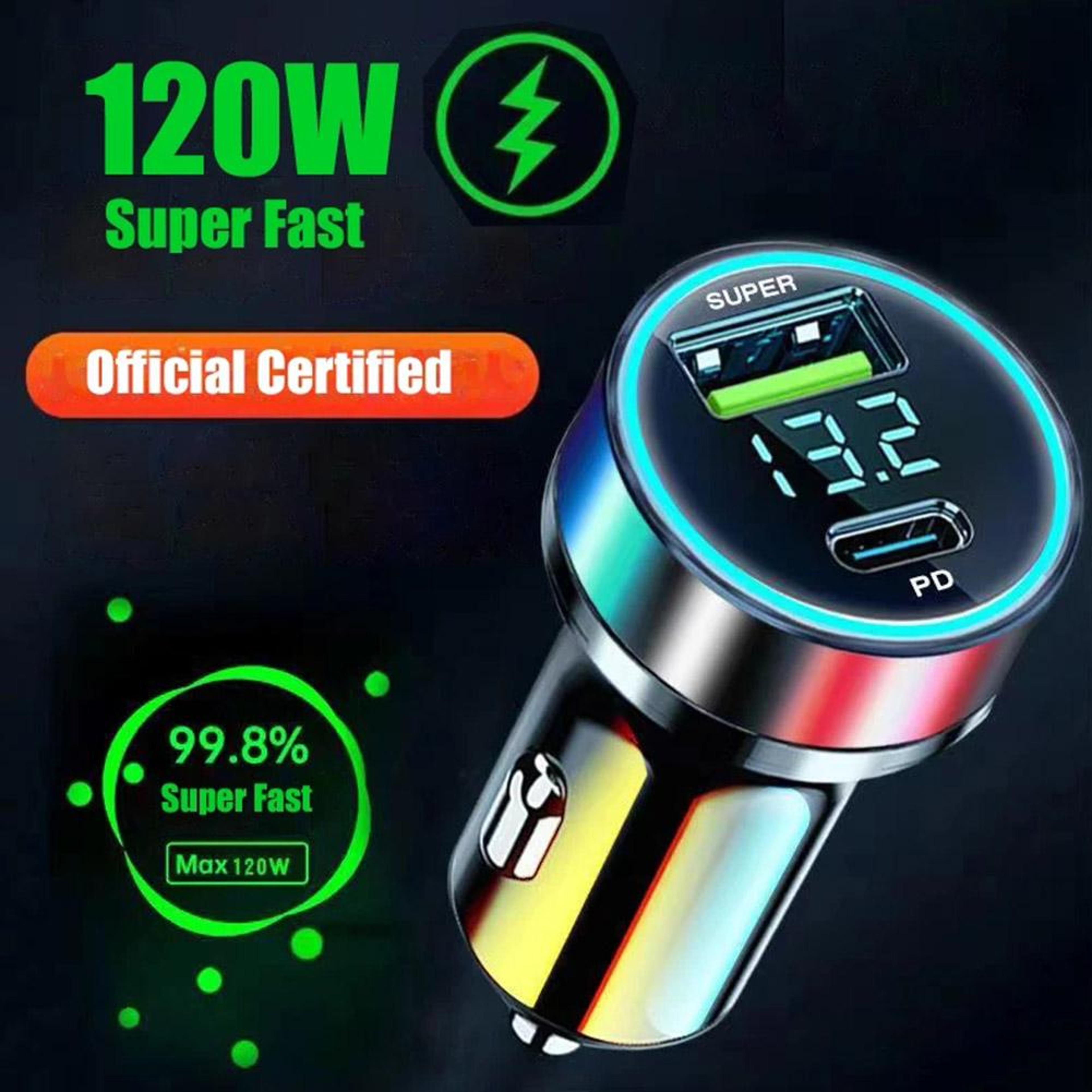 Dual Port USB C Car Charger With PD Fast Charging 2