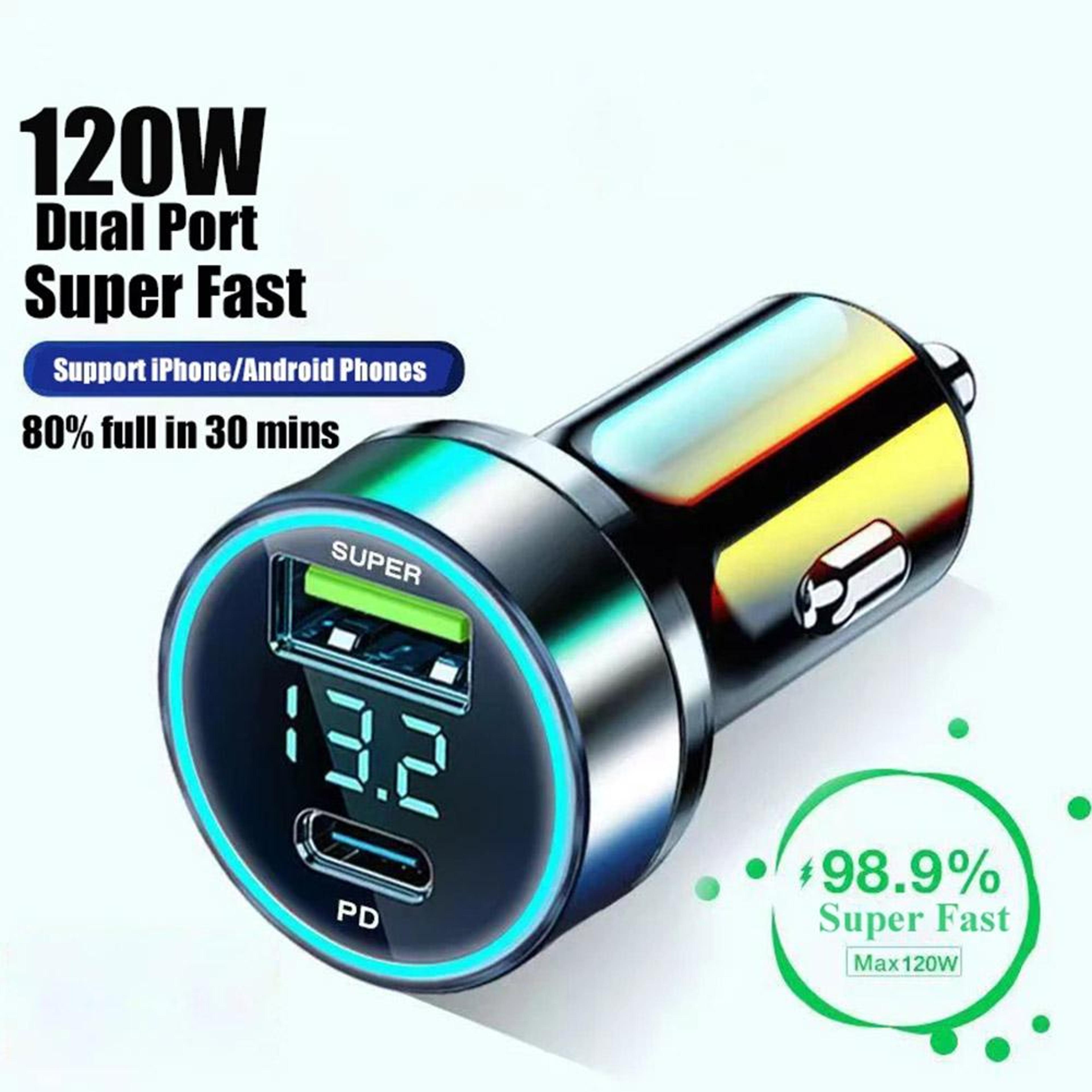 Dual Port USB C Car Charger With PD Fast Charging 1