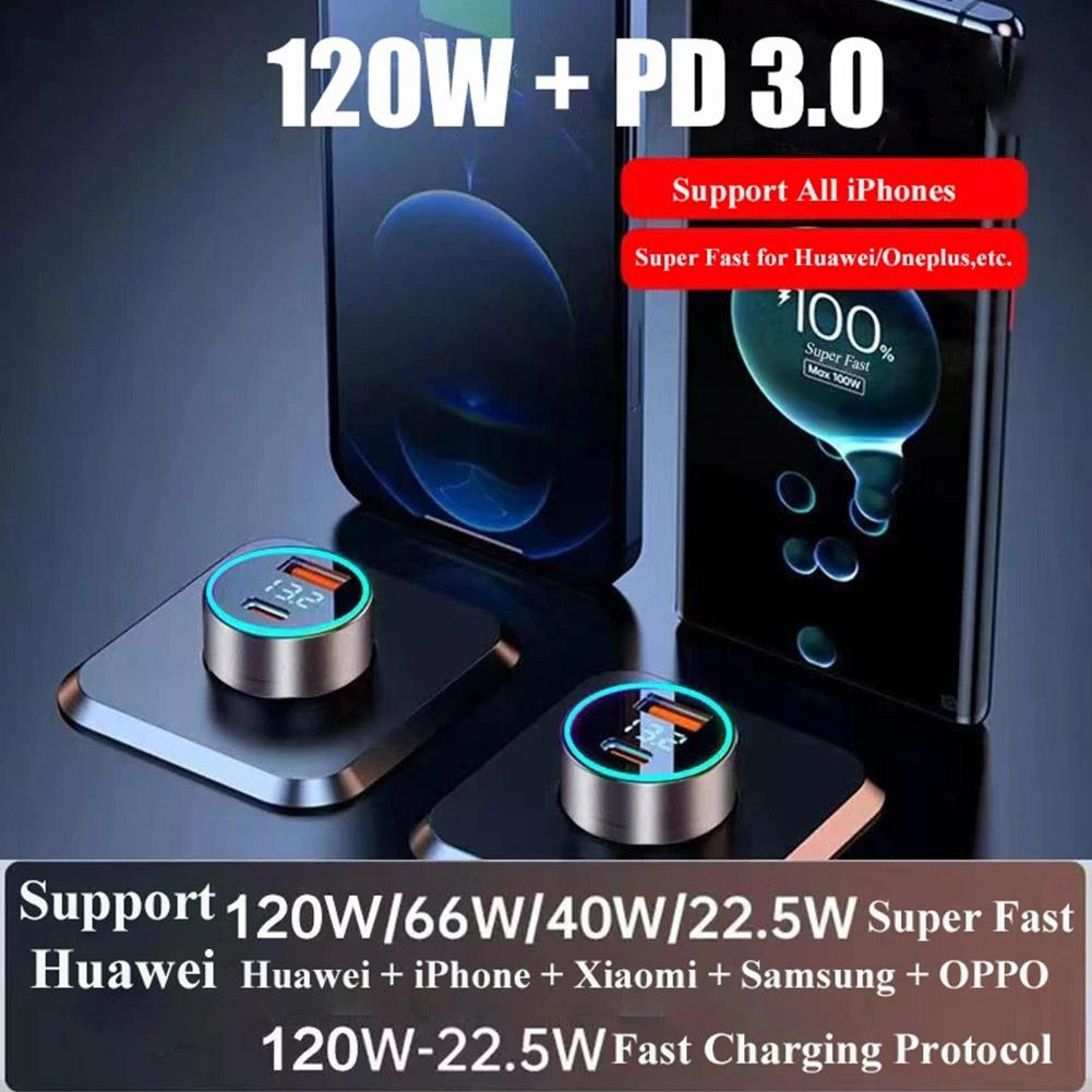 Dual Port USB C Car Charger With PD Fast Charging 5