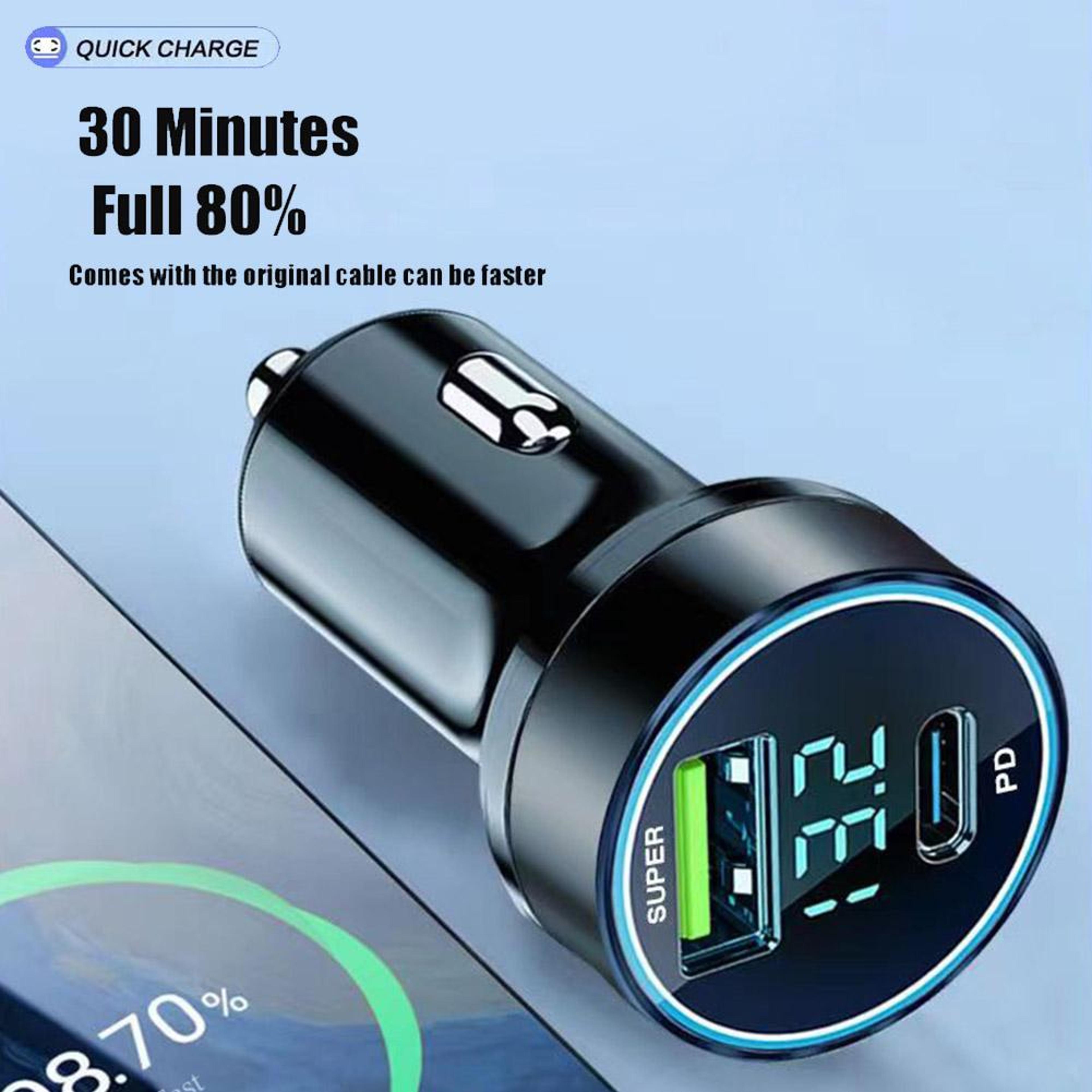 Dual Port USB C Car Charger With PD Fast Charging 4