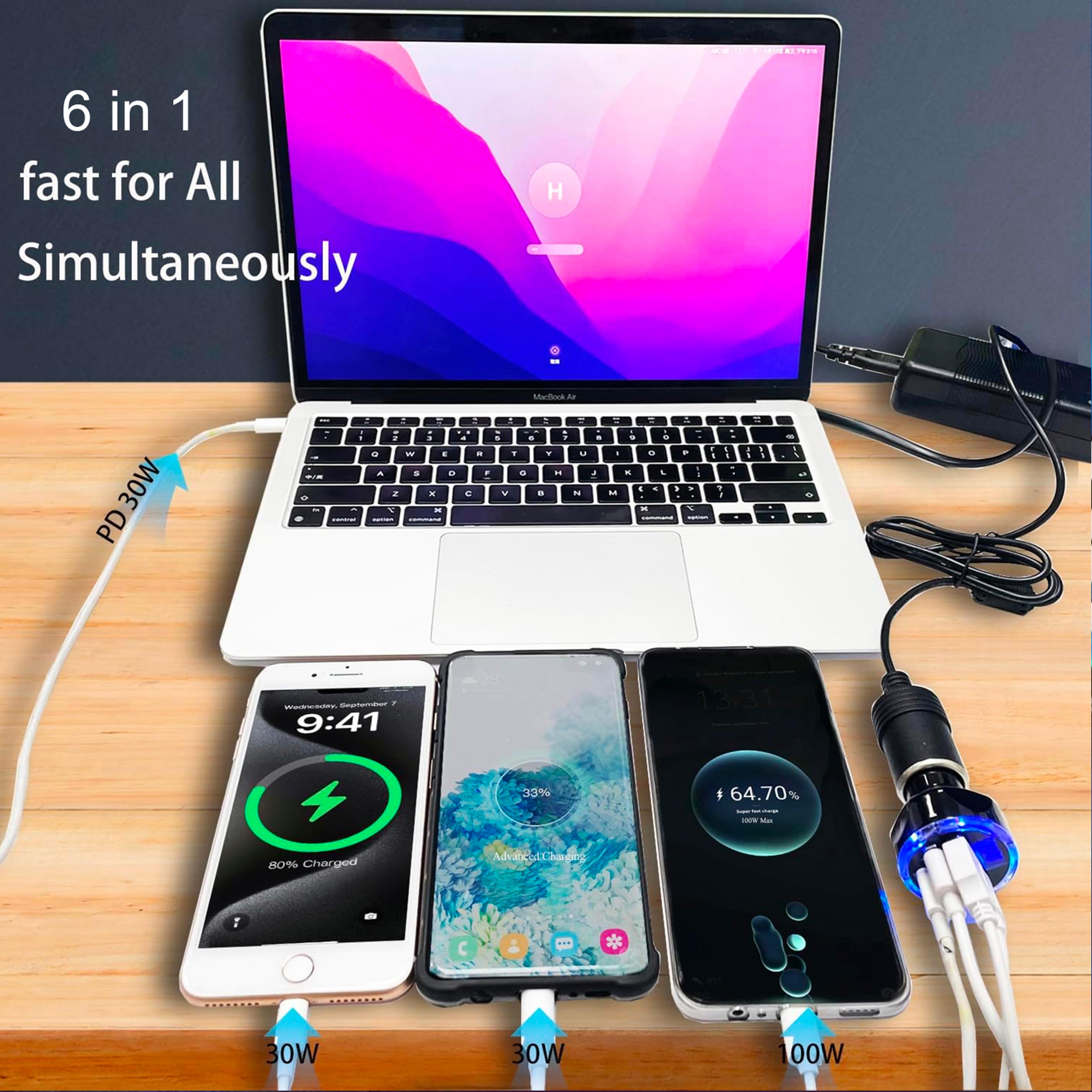 Multi Port USB C Car Charger Adapter With Max Output GaN Fast Charging 2
