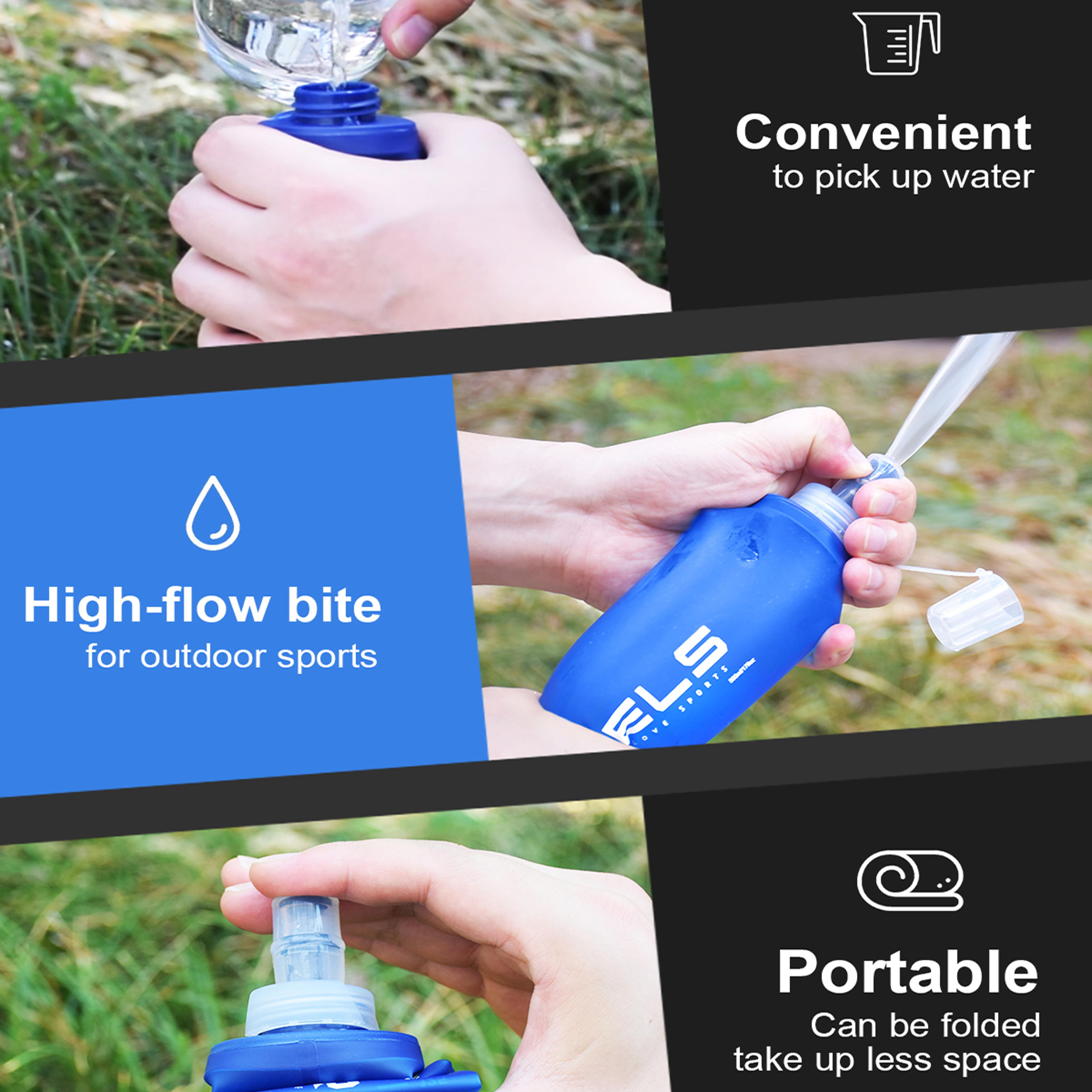Collapsible TPU Sports Water Bottle 169 Fl Oz Leak Proof High Flow Soft Flask 3