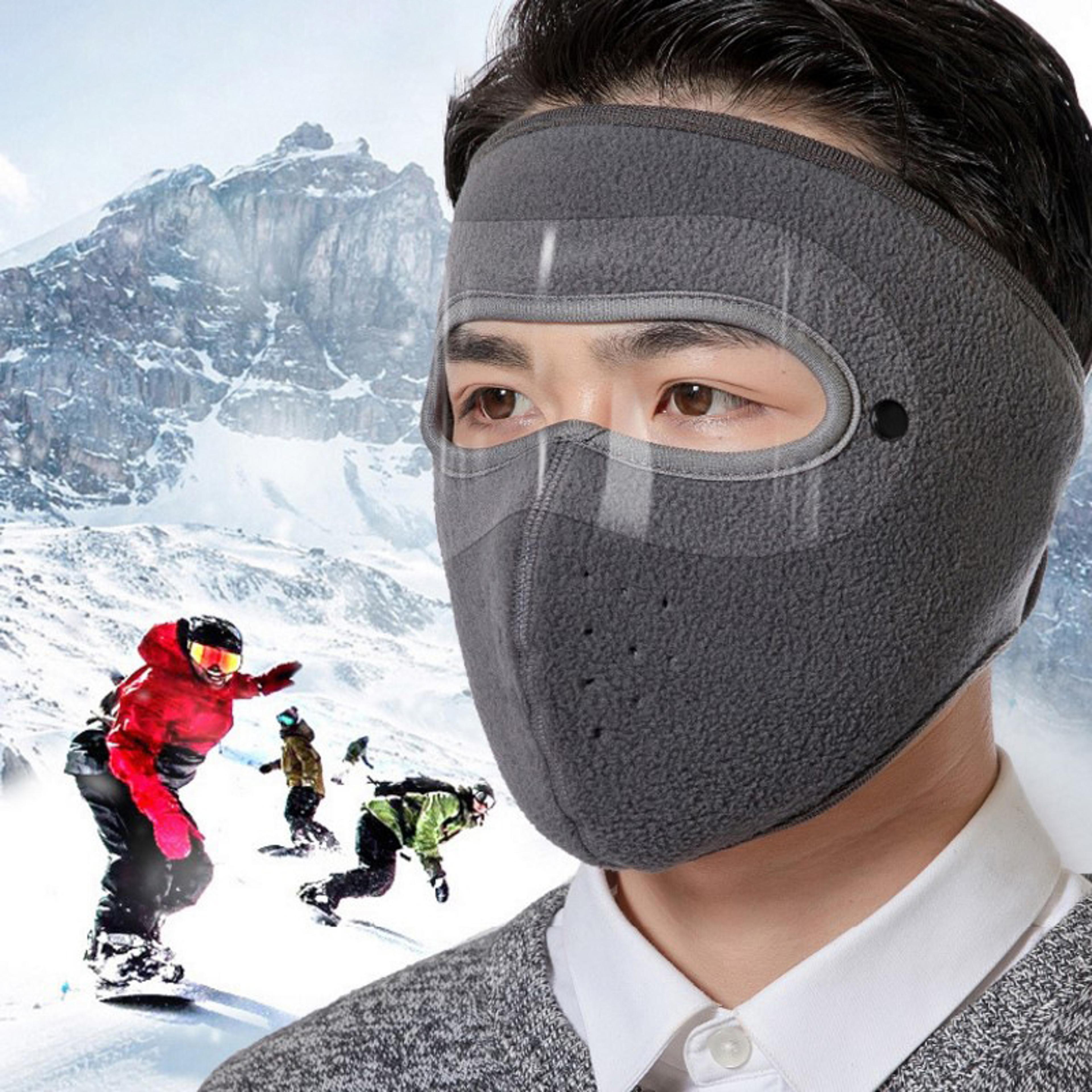 winter fleece face mask with anti fog goggles for cycling