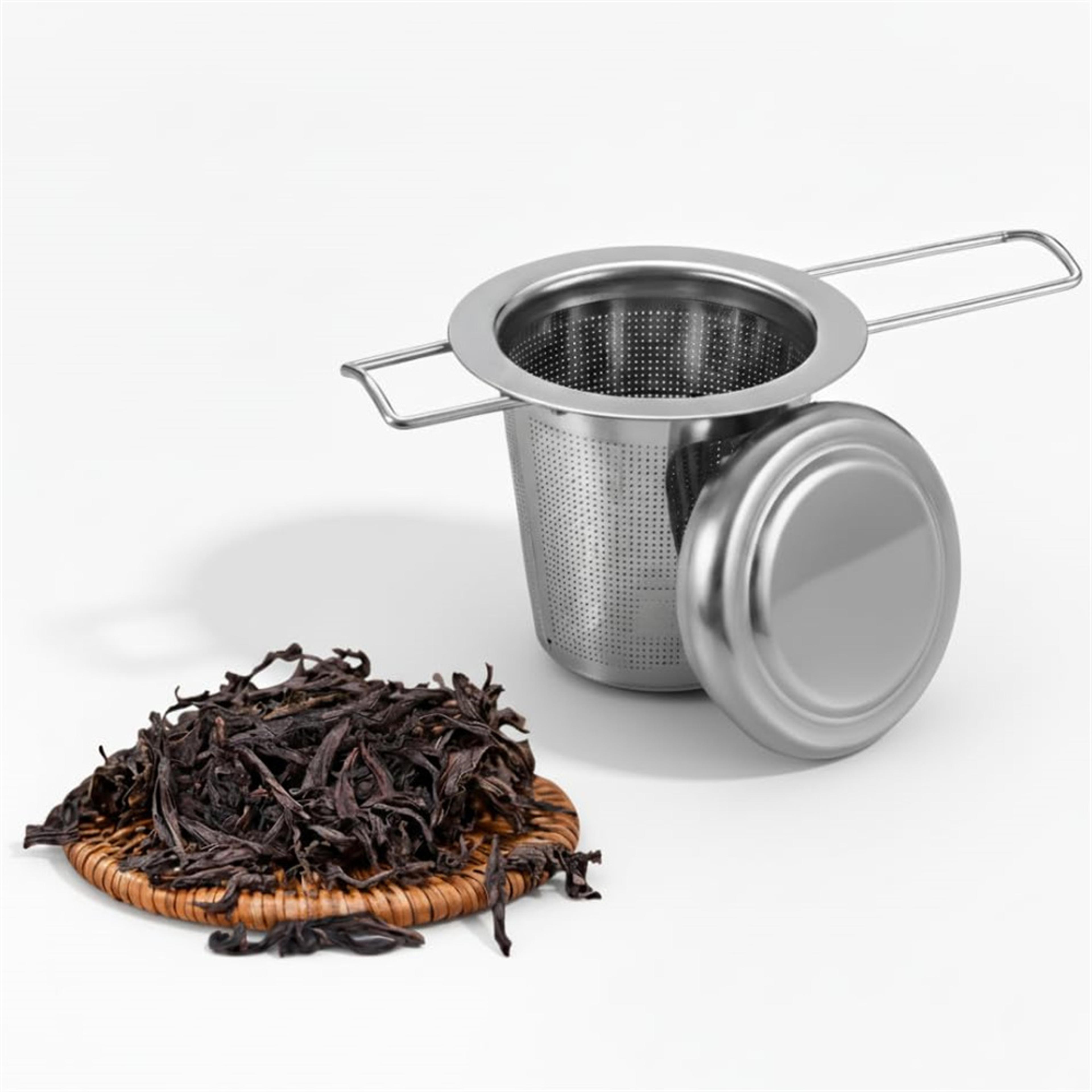 extra fine stainless steel tea infuser basket with lid and anti scald design