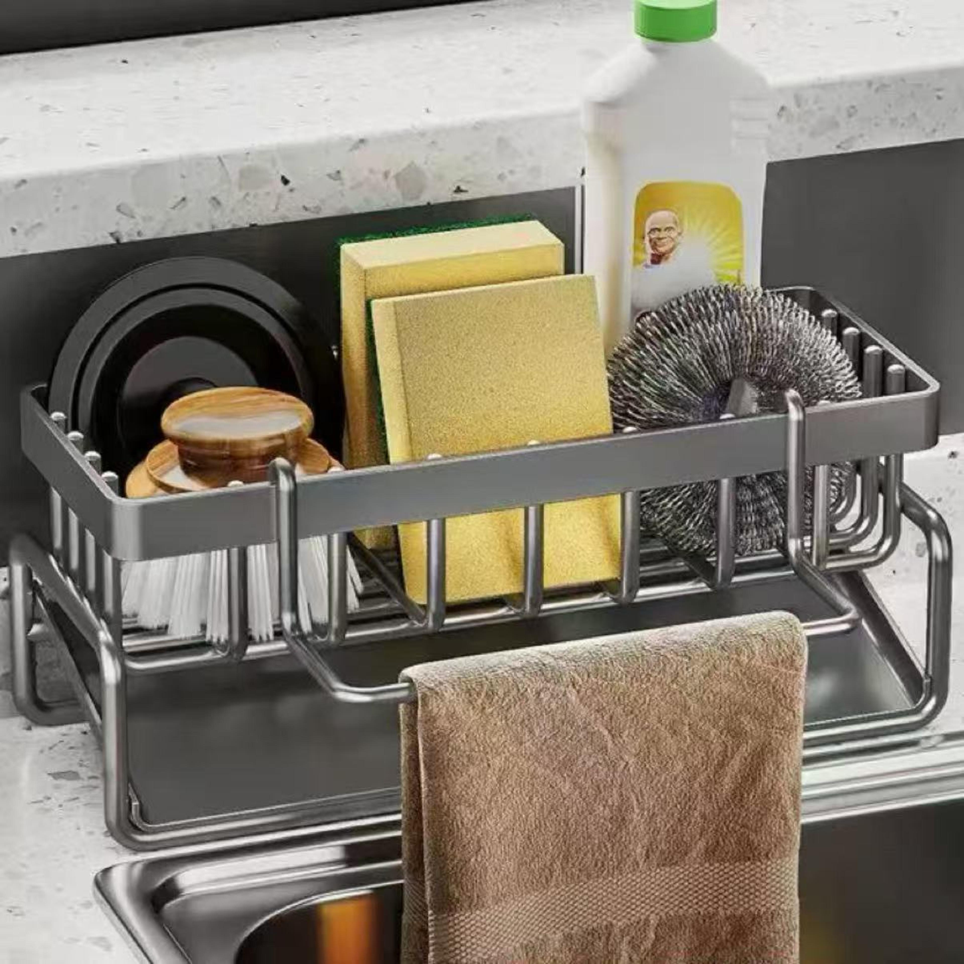 ABS Kitchen Sink Drain Rack Sponge Holder Soap Drainer And Towel Organizer 0
