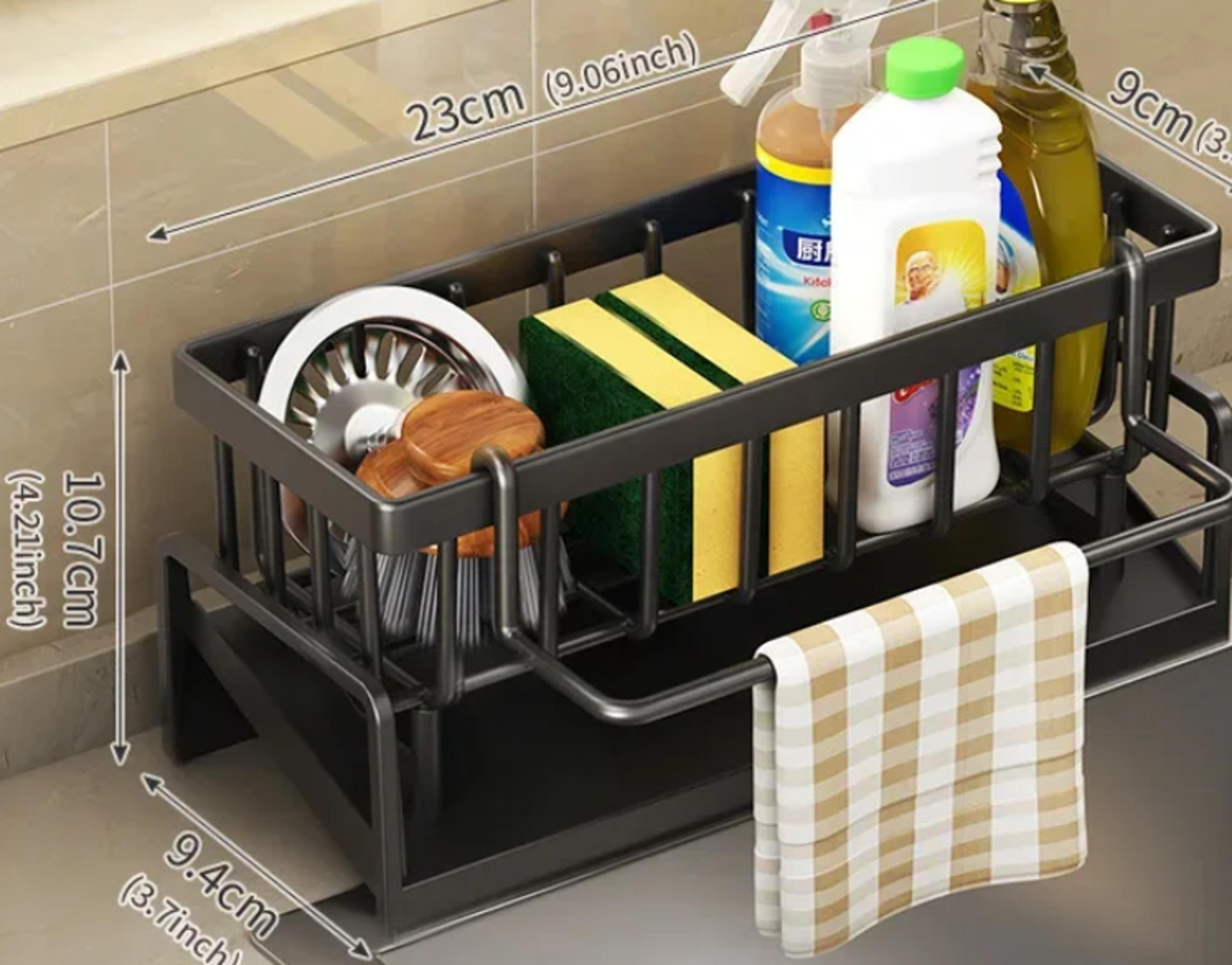ABS Kitchen Sink Drain Rack Sponge Holder Soap Drainer And Towel Organizer 6