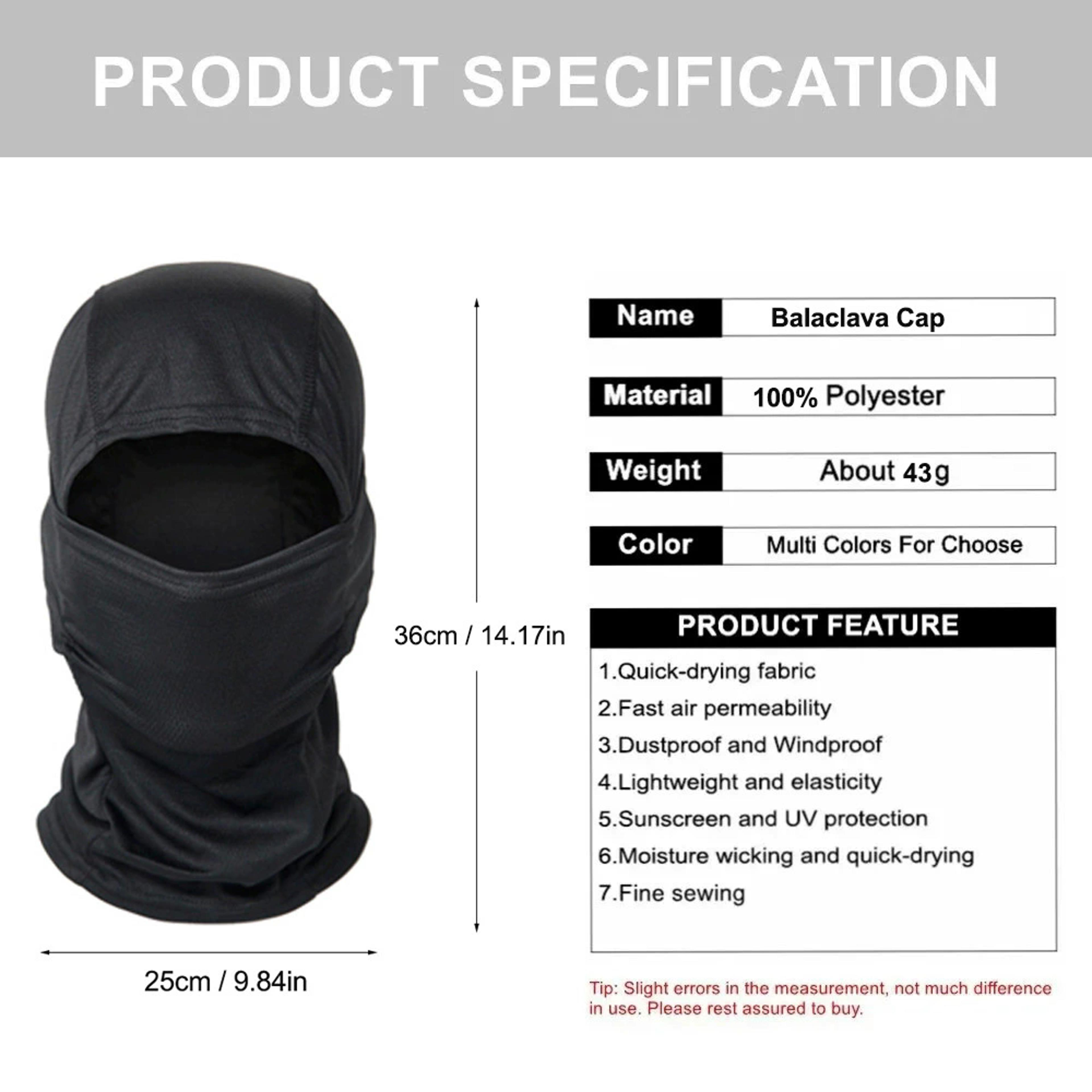 Windproof Polyester Lycra Full Face Balaclava For Cycling Hiking Hunting And Skiing 3