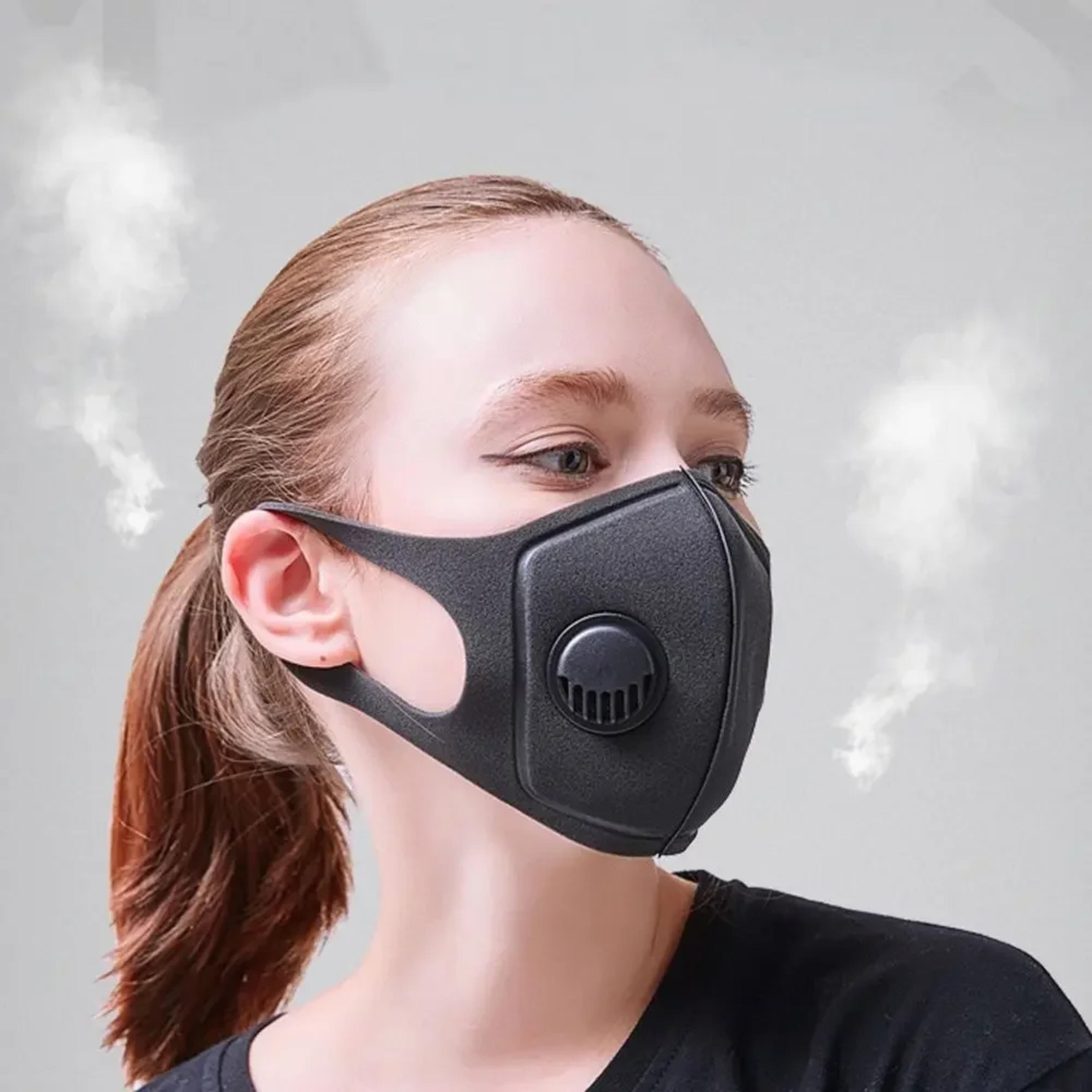 reusable anti dust face mask with breathing valve and extra wide ear strap