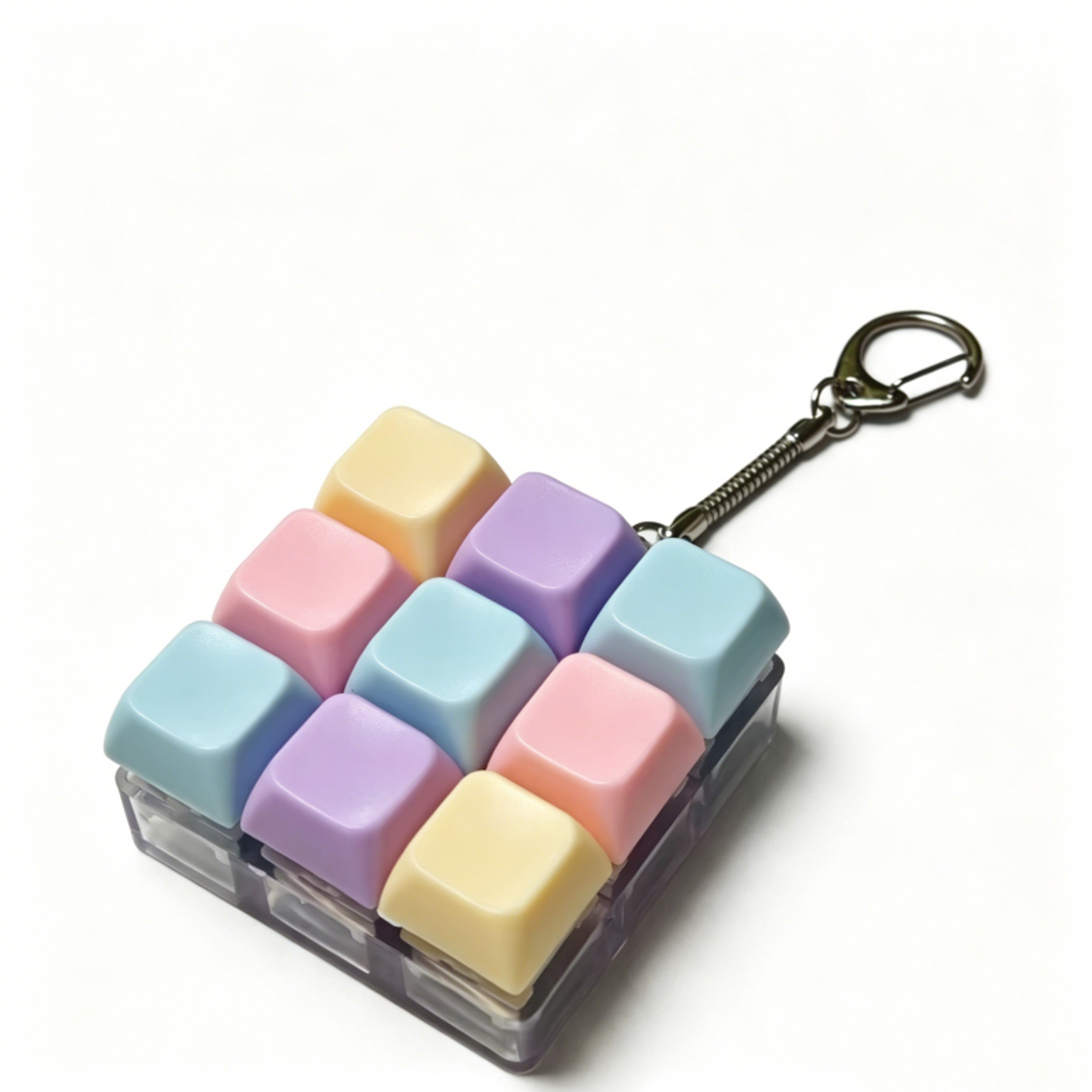 Keyboard Key Fidget Keychain With 4 Or 9 Button Design 2