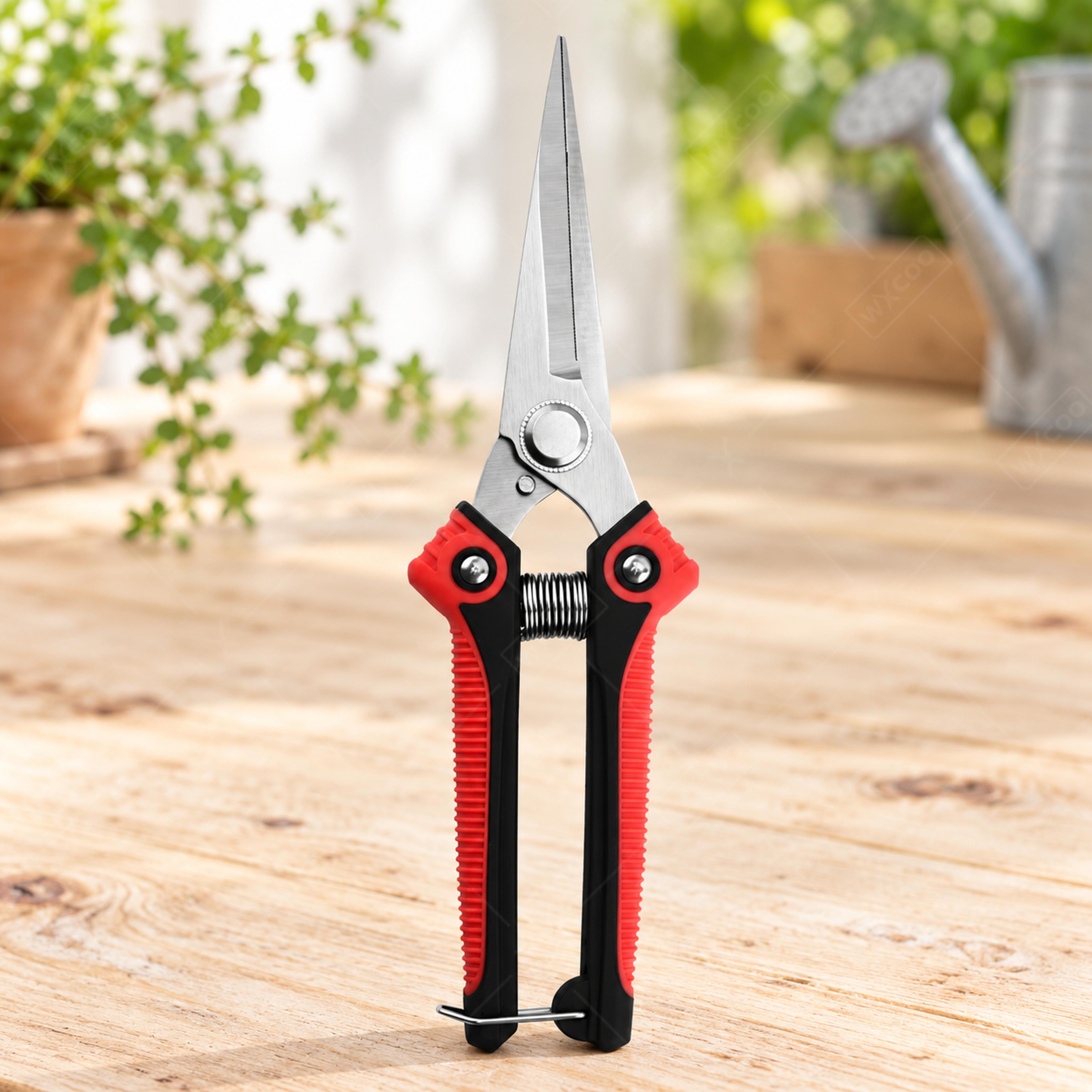 stainless steel garden pruning shears with non slip handle for branch and fruit tree trimming