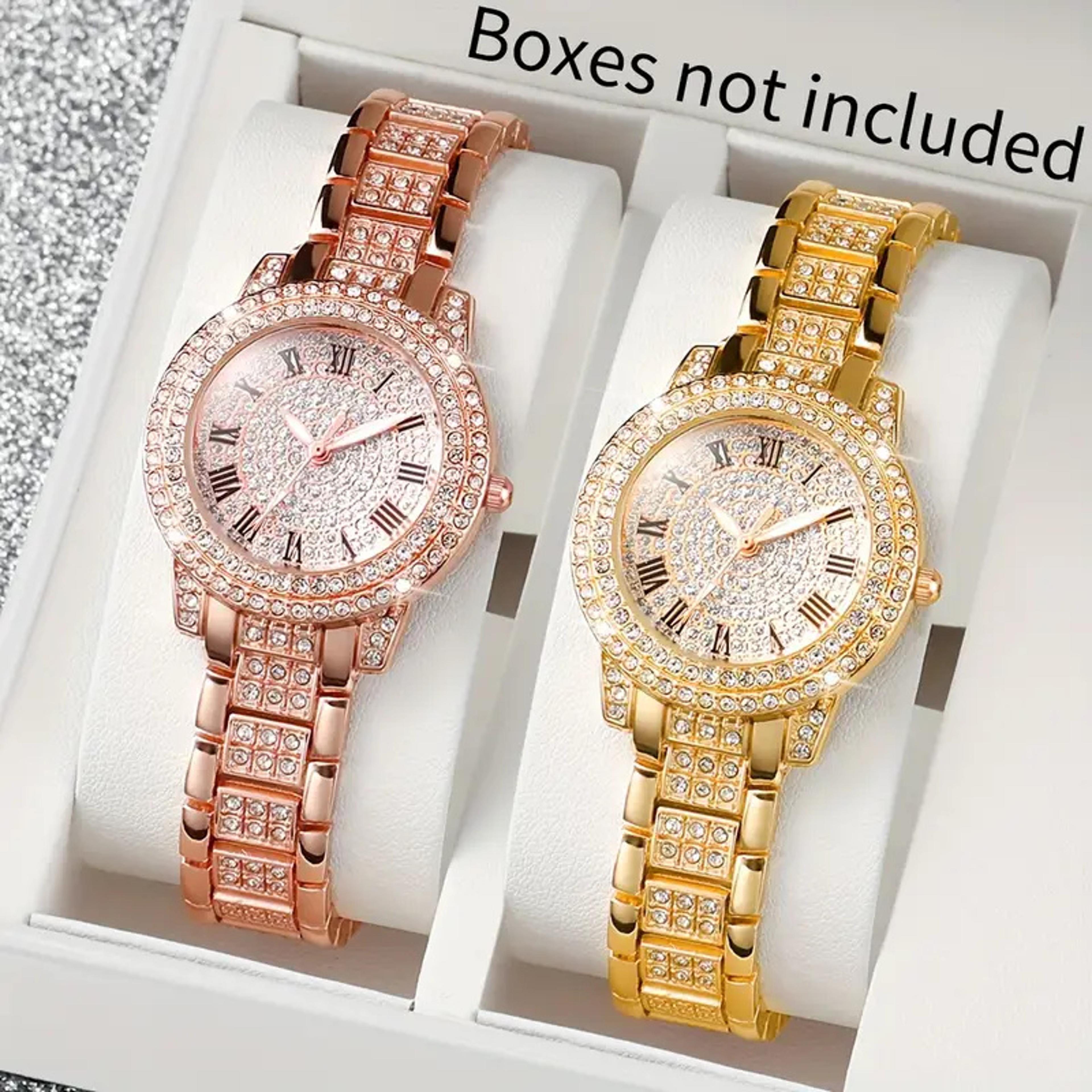 luxury alloy quartz watch with hidden clasp and hardlex dial window