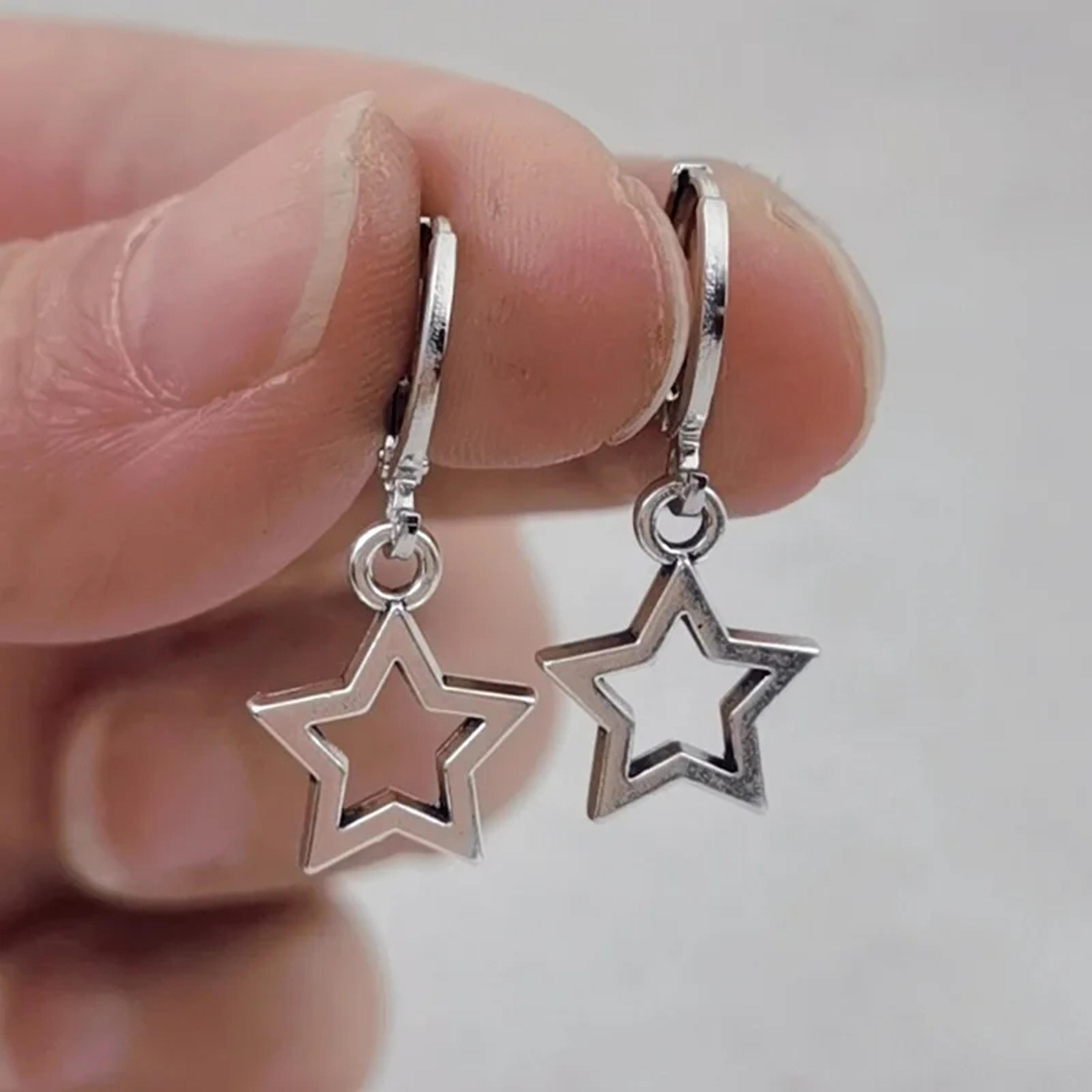 mini star hoop earrings for women in zinc alloy and copper alloy