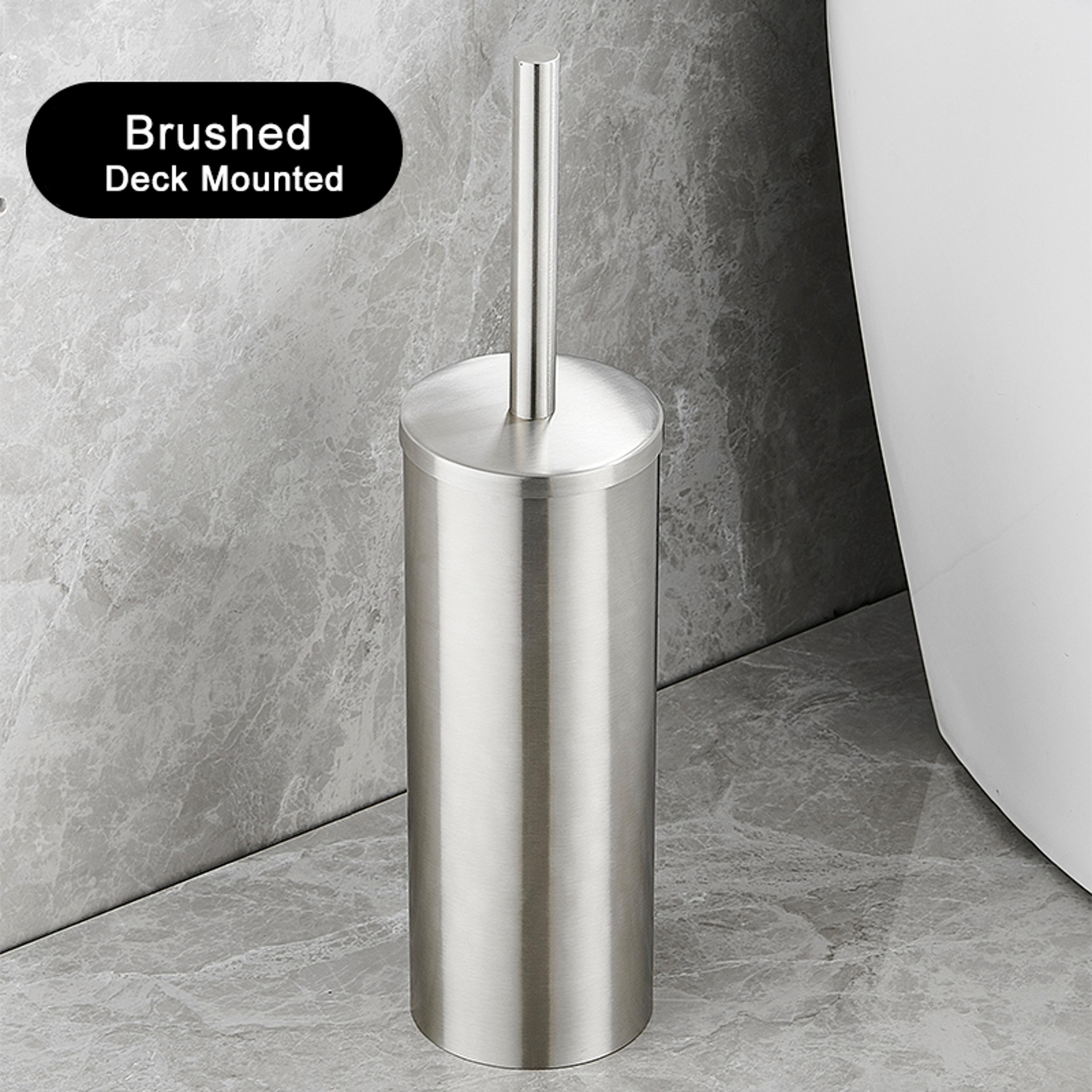 Wall Mounted Stainless Steel Toilet Brush Holder With Plastic Cup 9