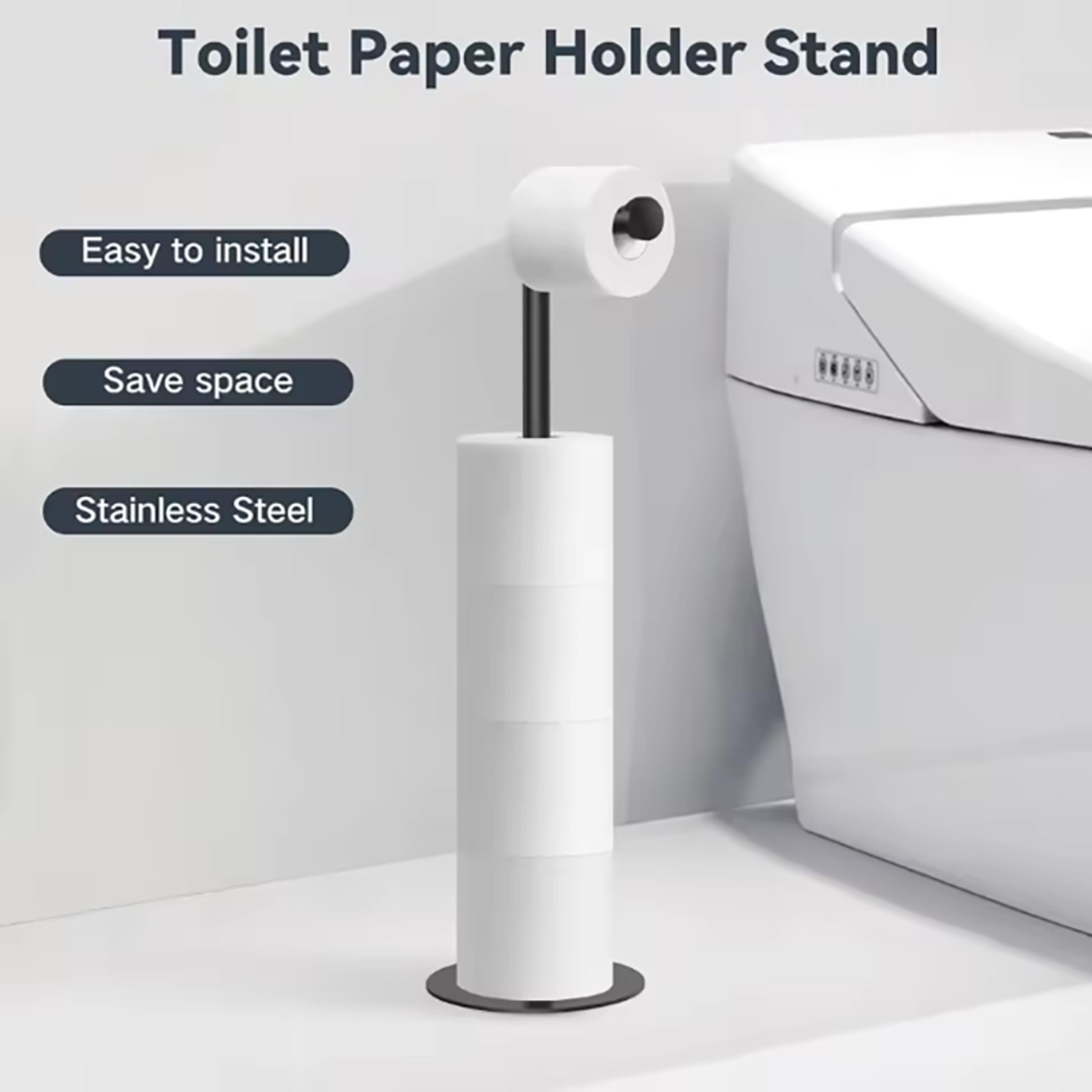 stainless steel floor standing paper towel holder single pole bathroom and kitchen organizer