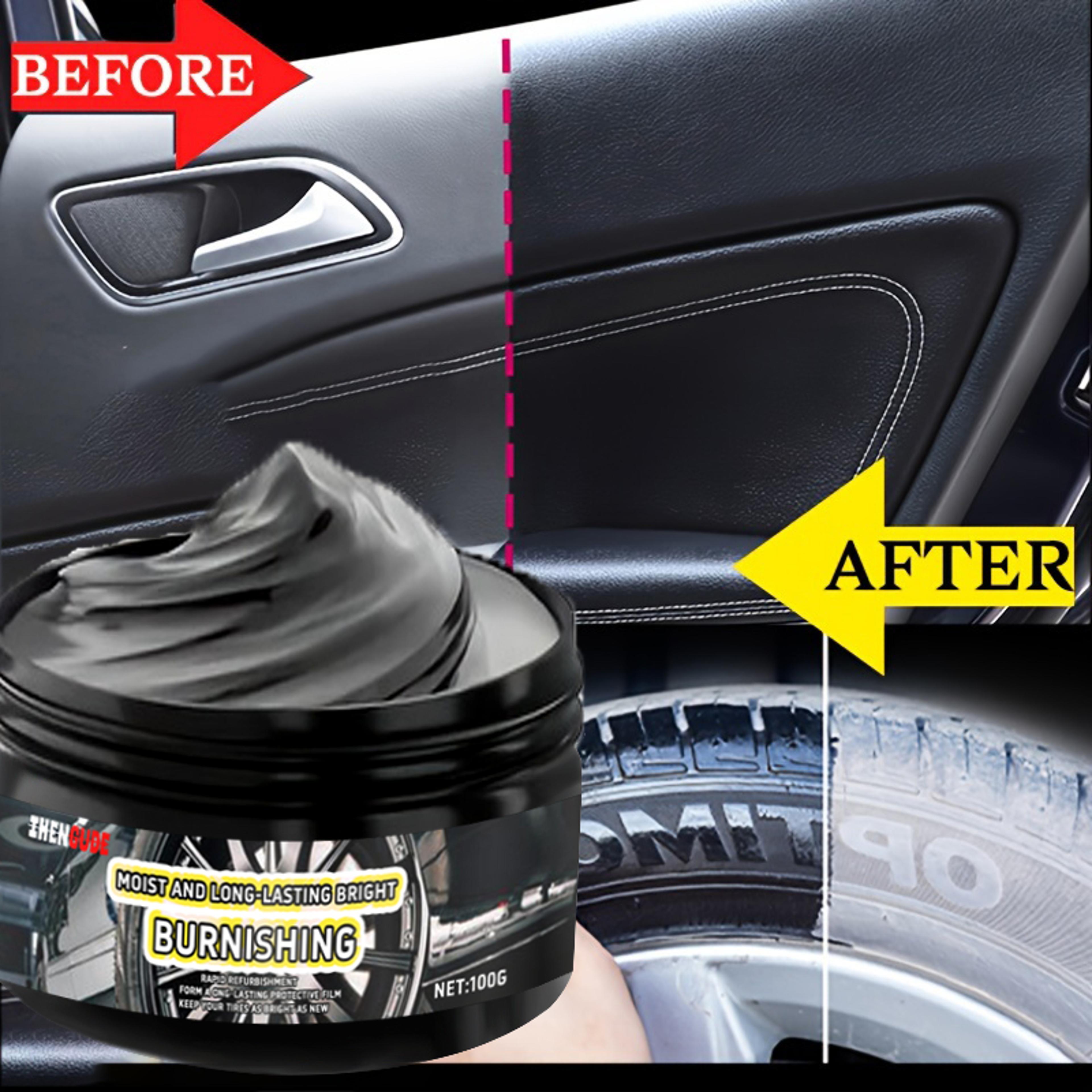 tire gloss maintenance wax 3.5 oz polishing and re-blackening coating paste