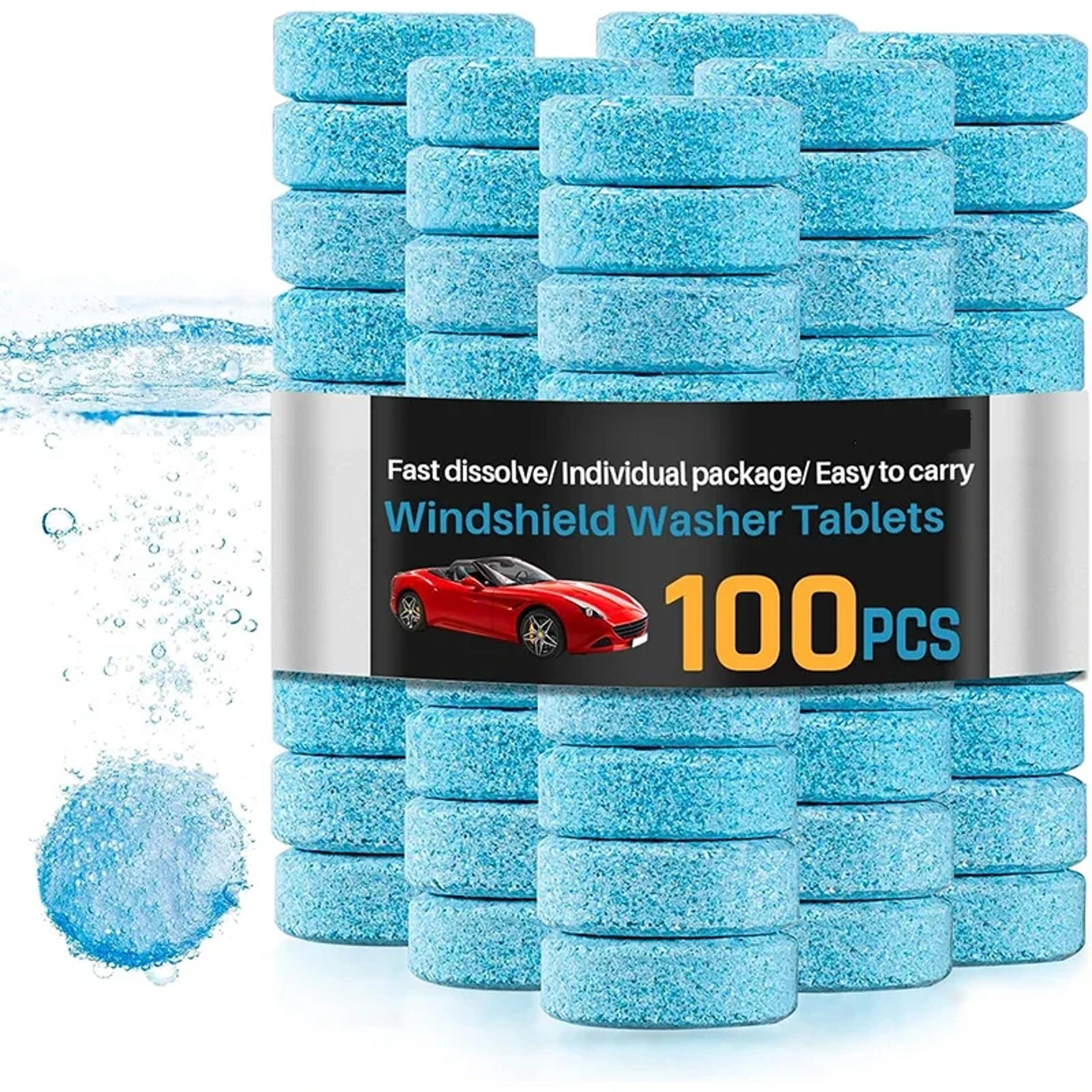 windshield washer cleaning tablets for car and window glass