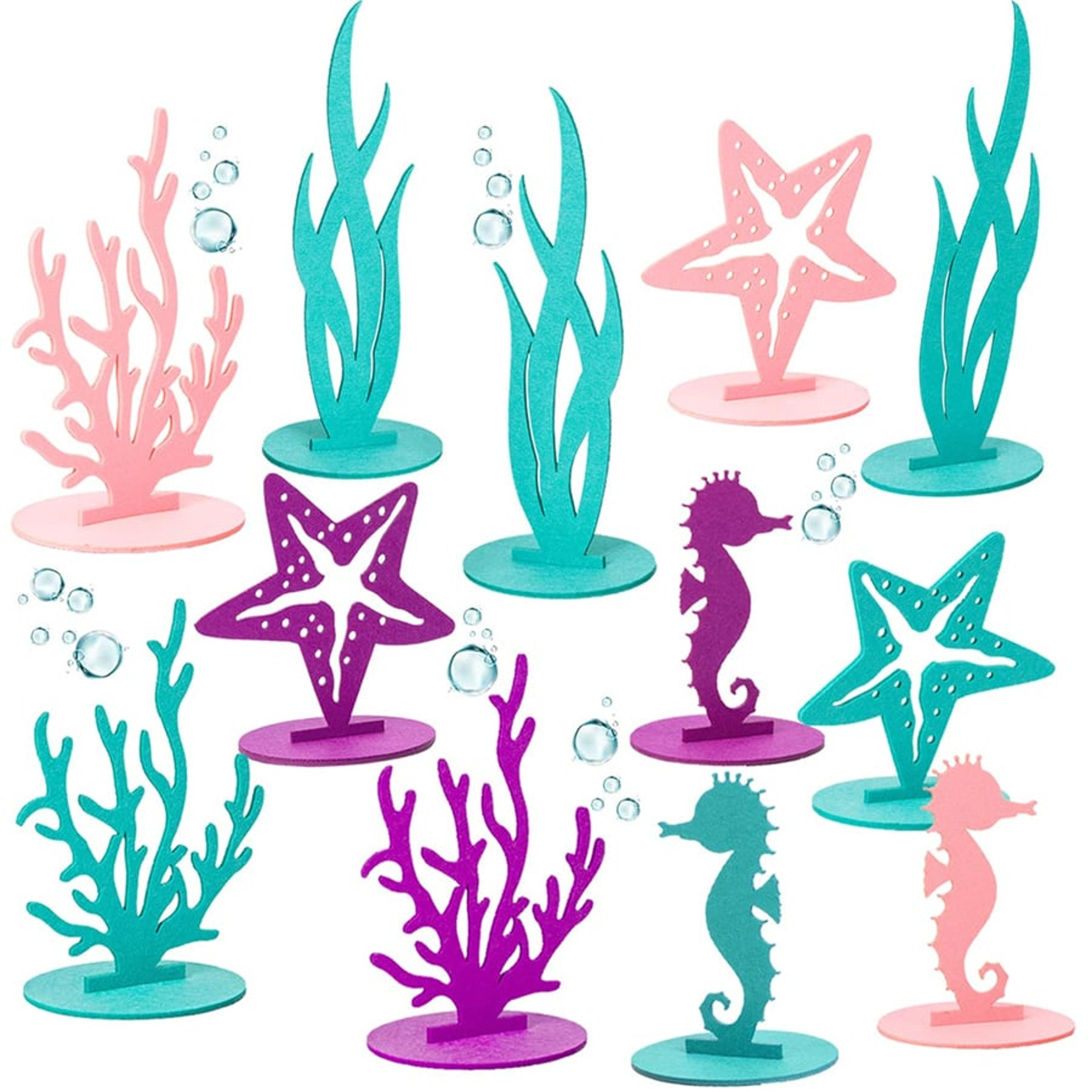 felt mermaid table centerpieces for under the sea birthday party decor