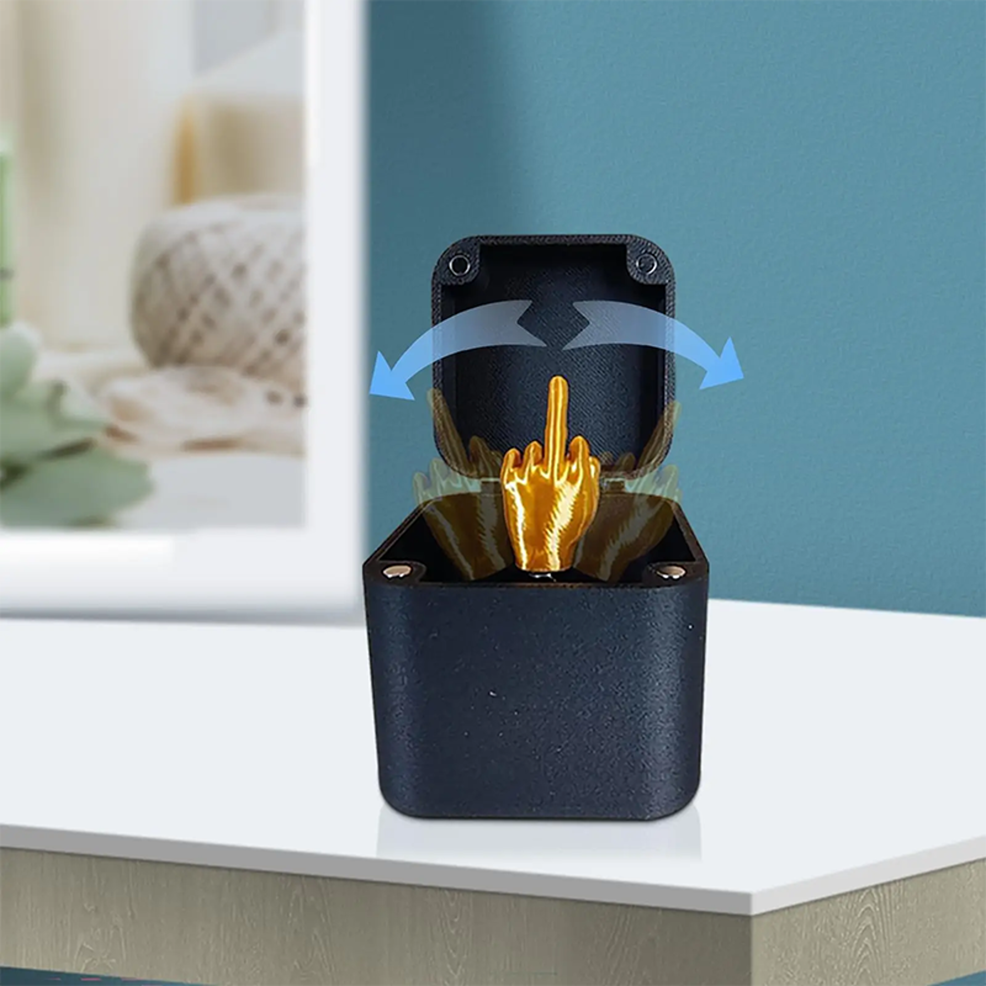 Middle Finger Prank Gift Box Funny Plastic Desk Decoration 1