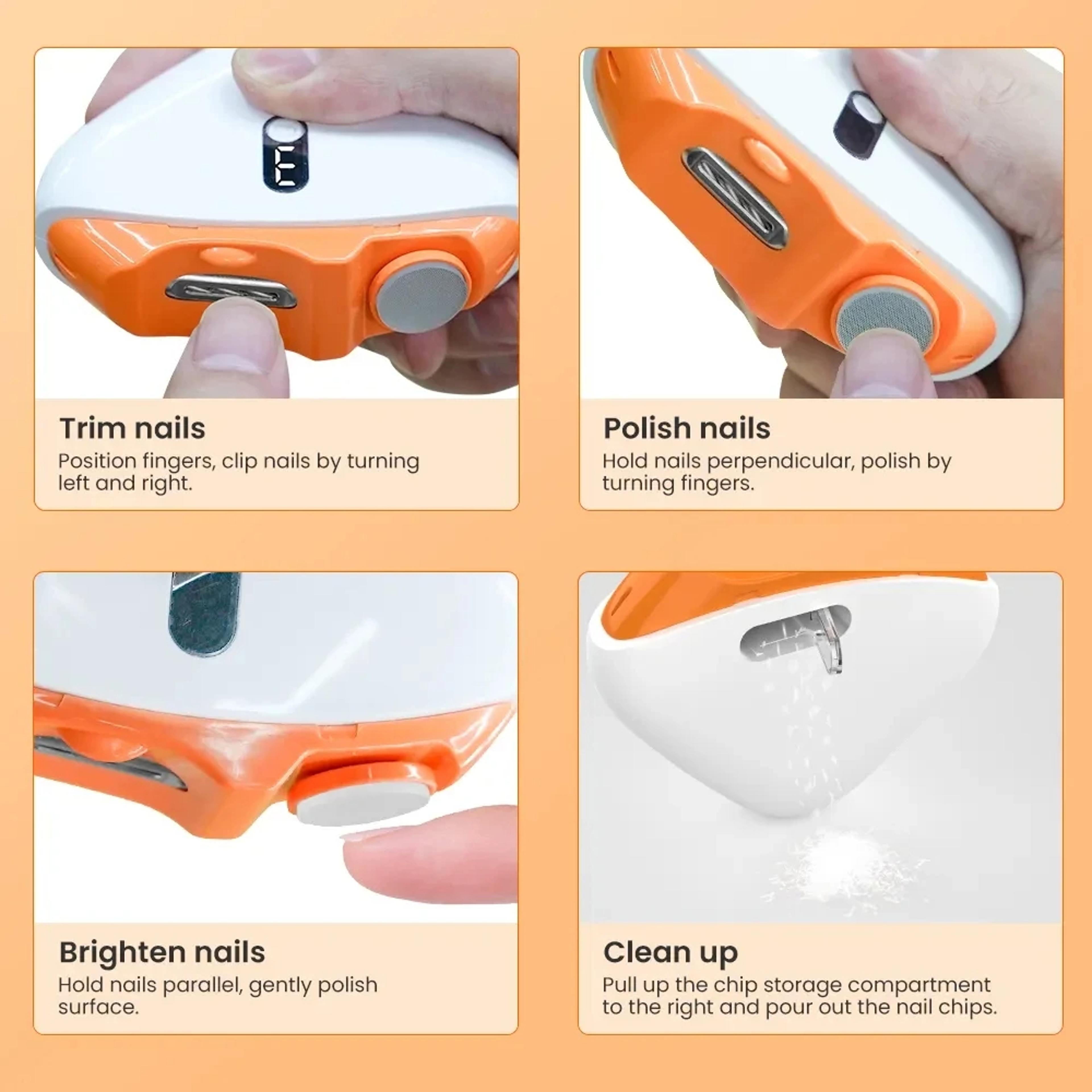Electric Nail Clipper And Polisher With Light For Adults And Babies 4