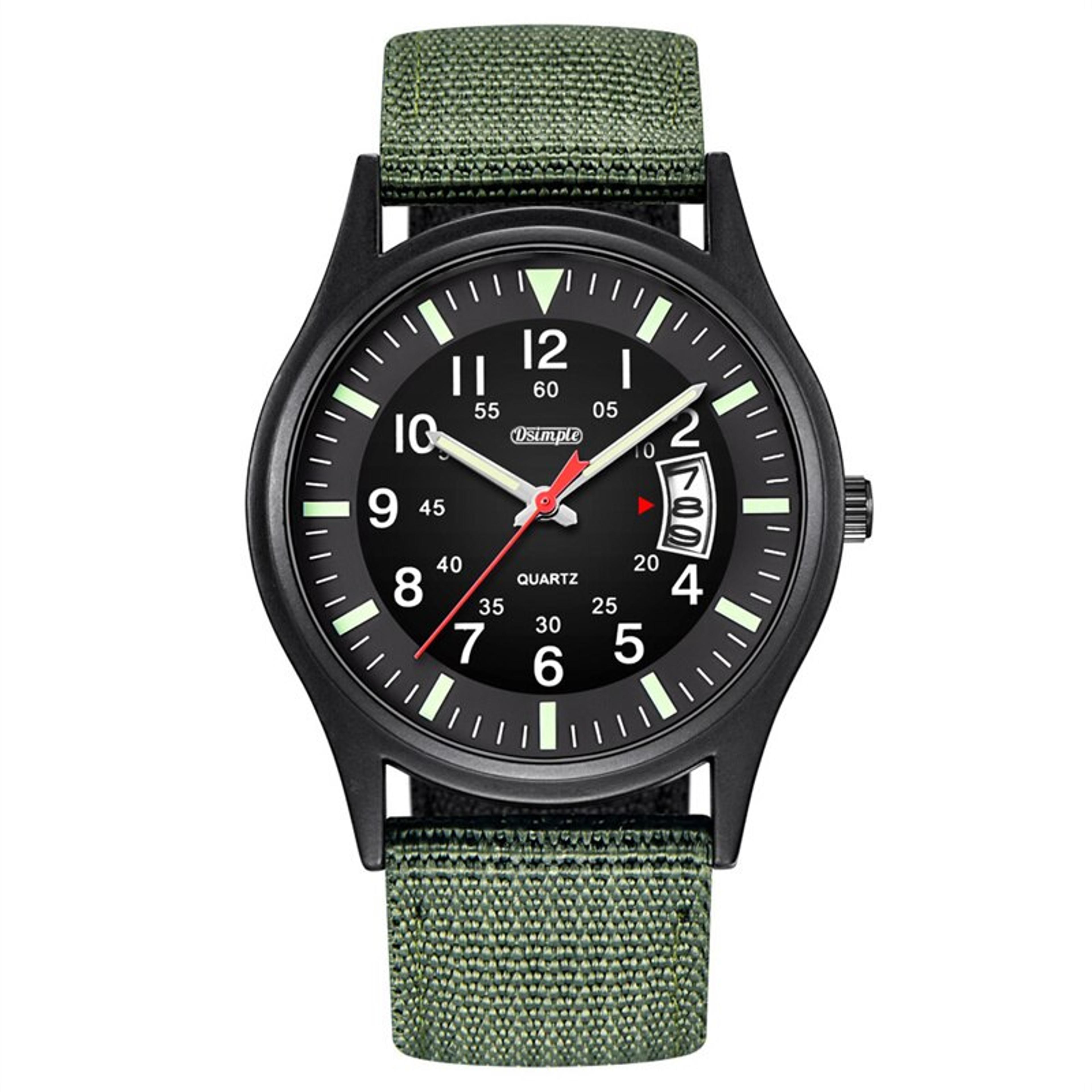Mens Military Style Quartz Watch With Nylon Strap And Date Display 8