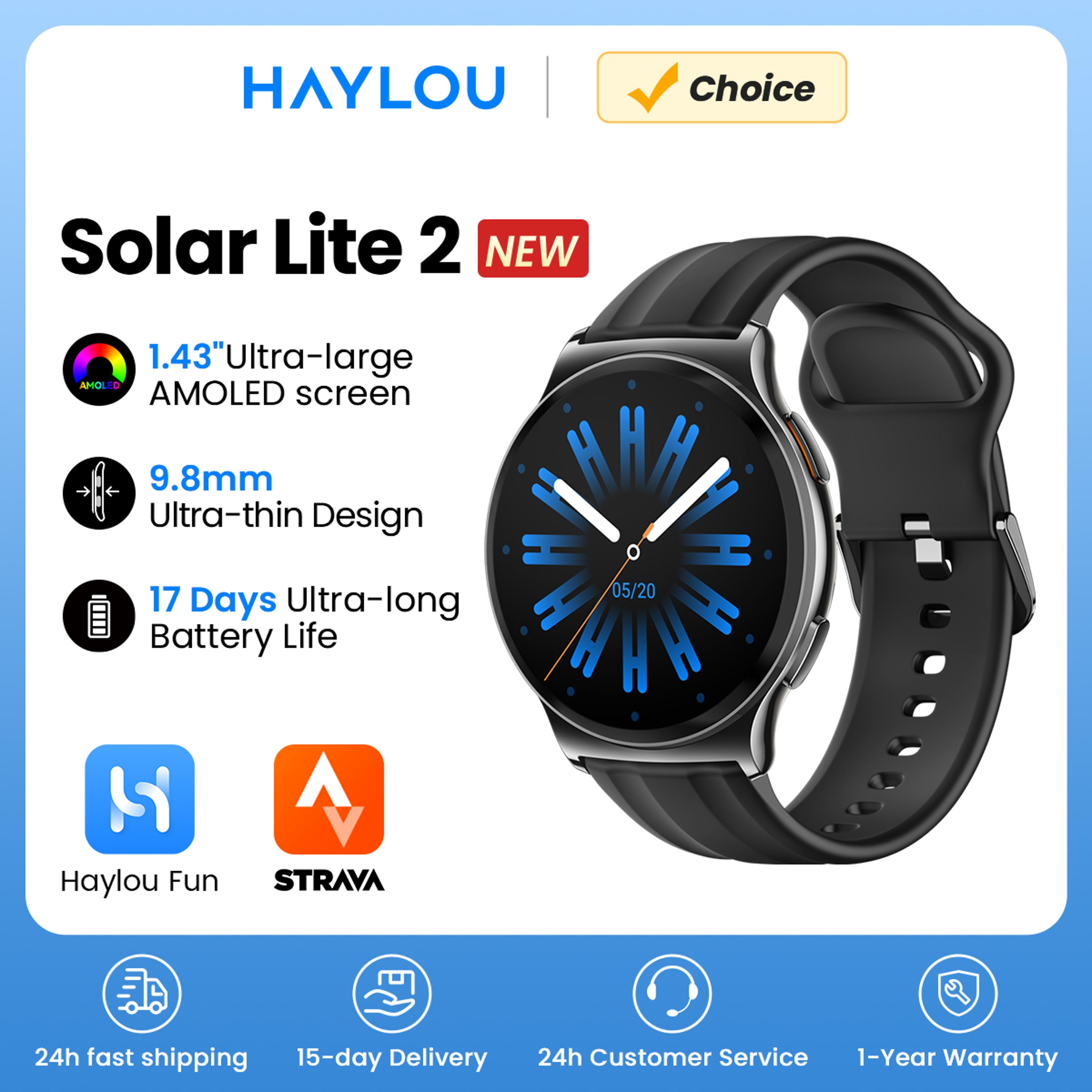 haylou solar lite 2 smartwatch with amoled display and bluetooth calling