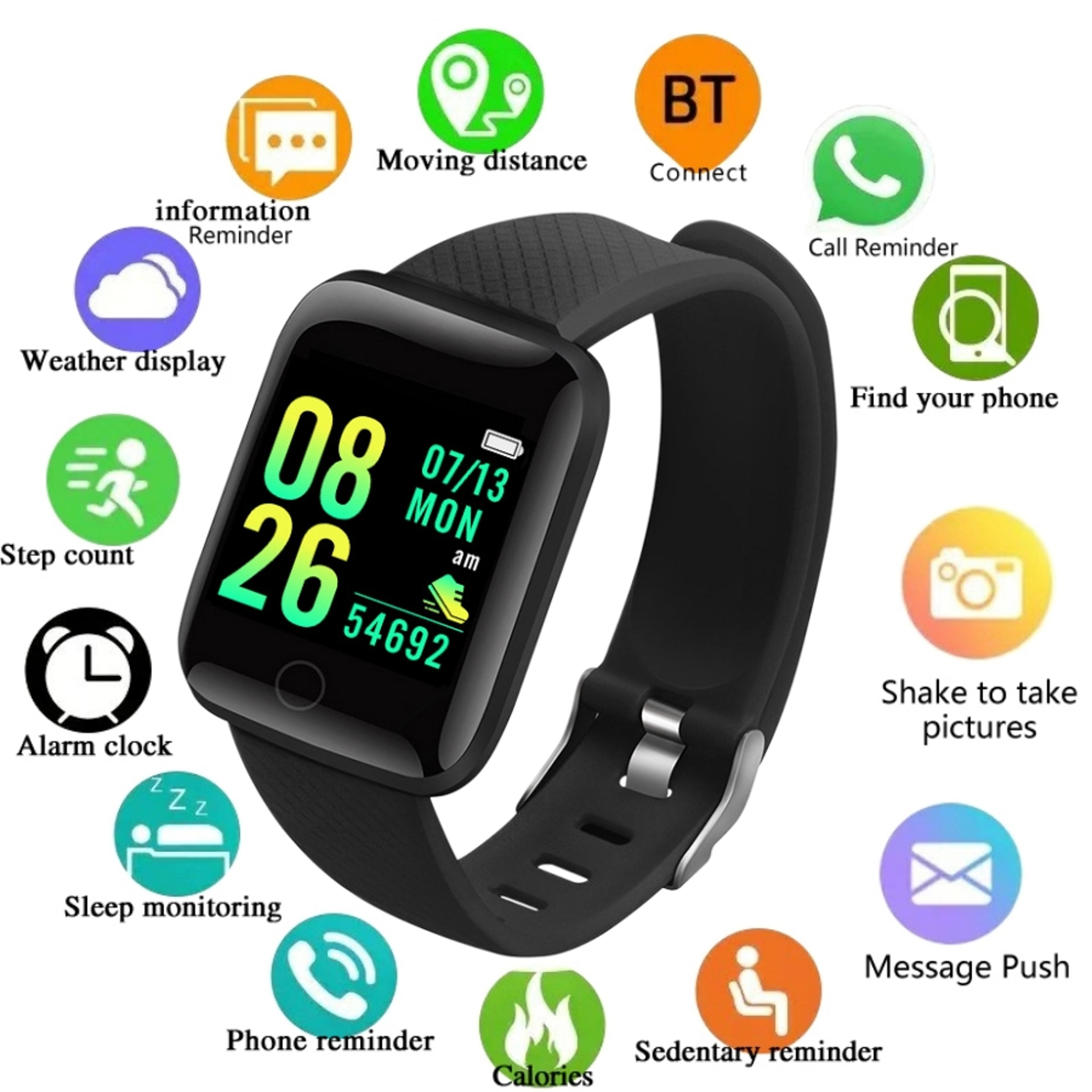 multifunction smart watch with heart rate monitor and fitness tracking