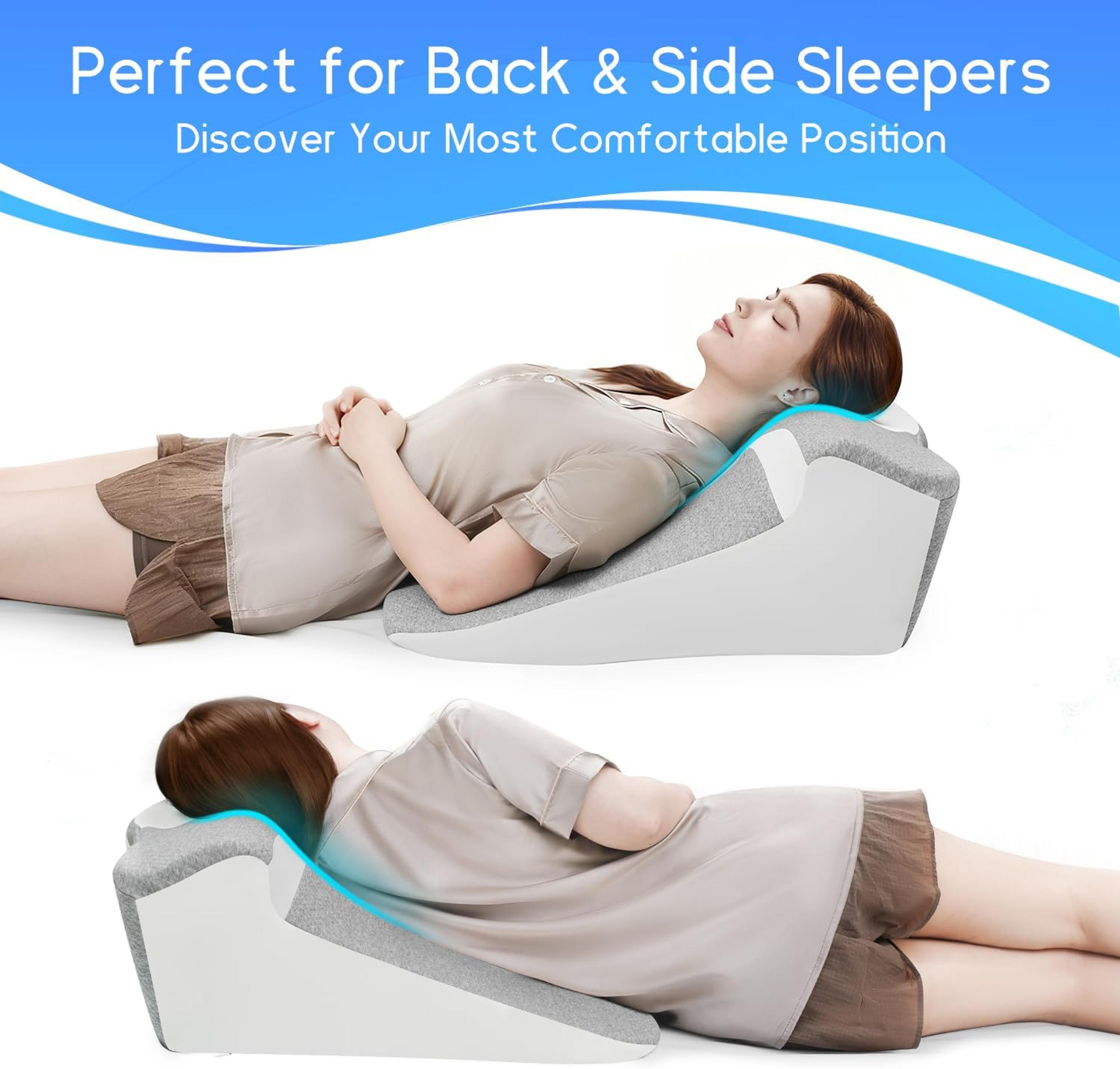 Ergonomic Bed Wedge Pillow With Memory Foam For Sleeping And Reading 4